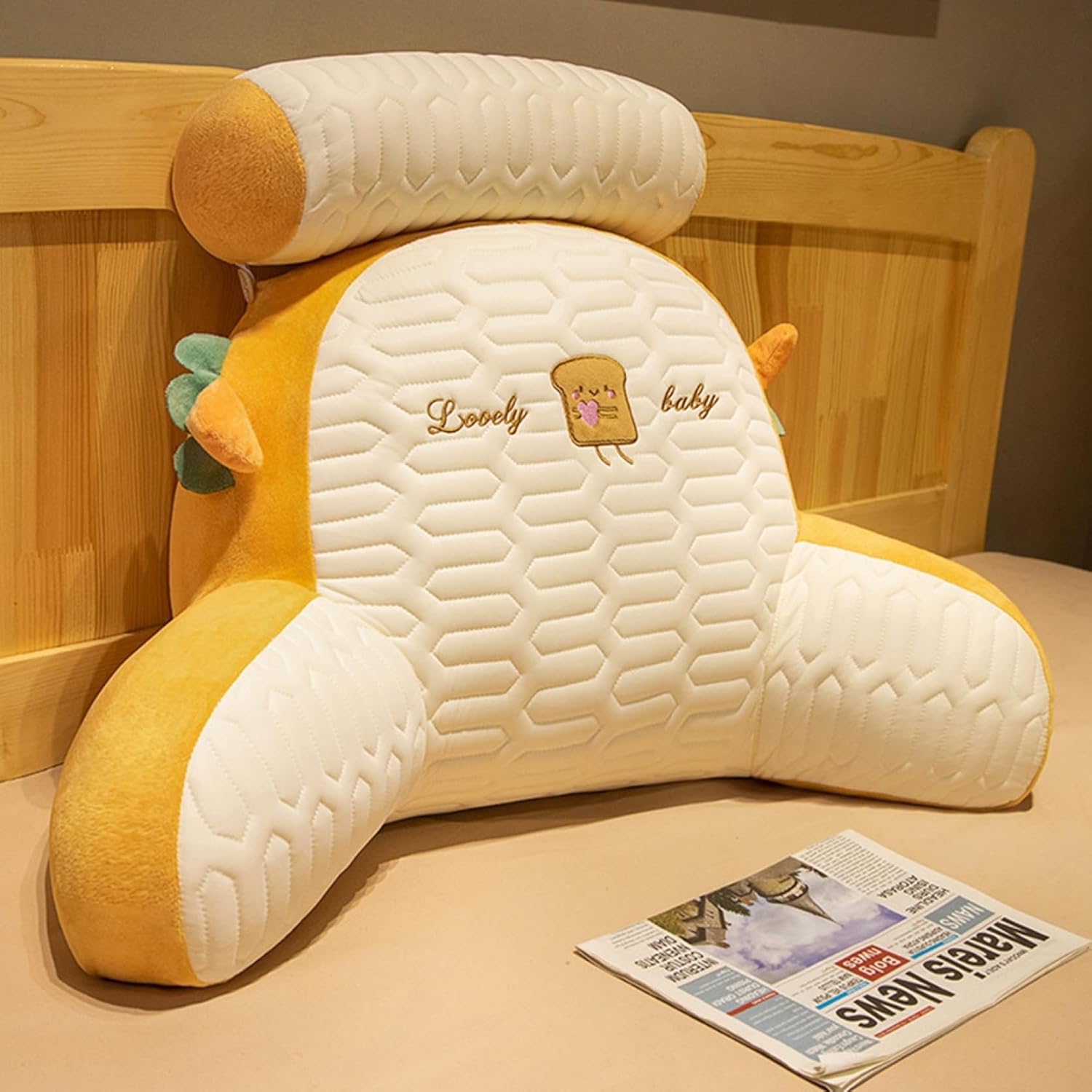 背当てクッション 涼しい 夏用 背もたれクッション 60x45x20cm 枕付き ソファ ベッド用 たたみ用 座椅子用 レストクッション 腰クッション 三角クッション 腰枕 読書枕 腰椎パッド 腰サポ