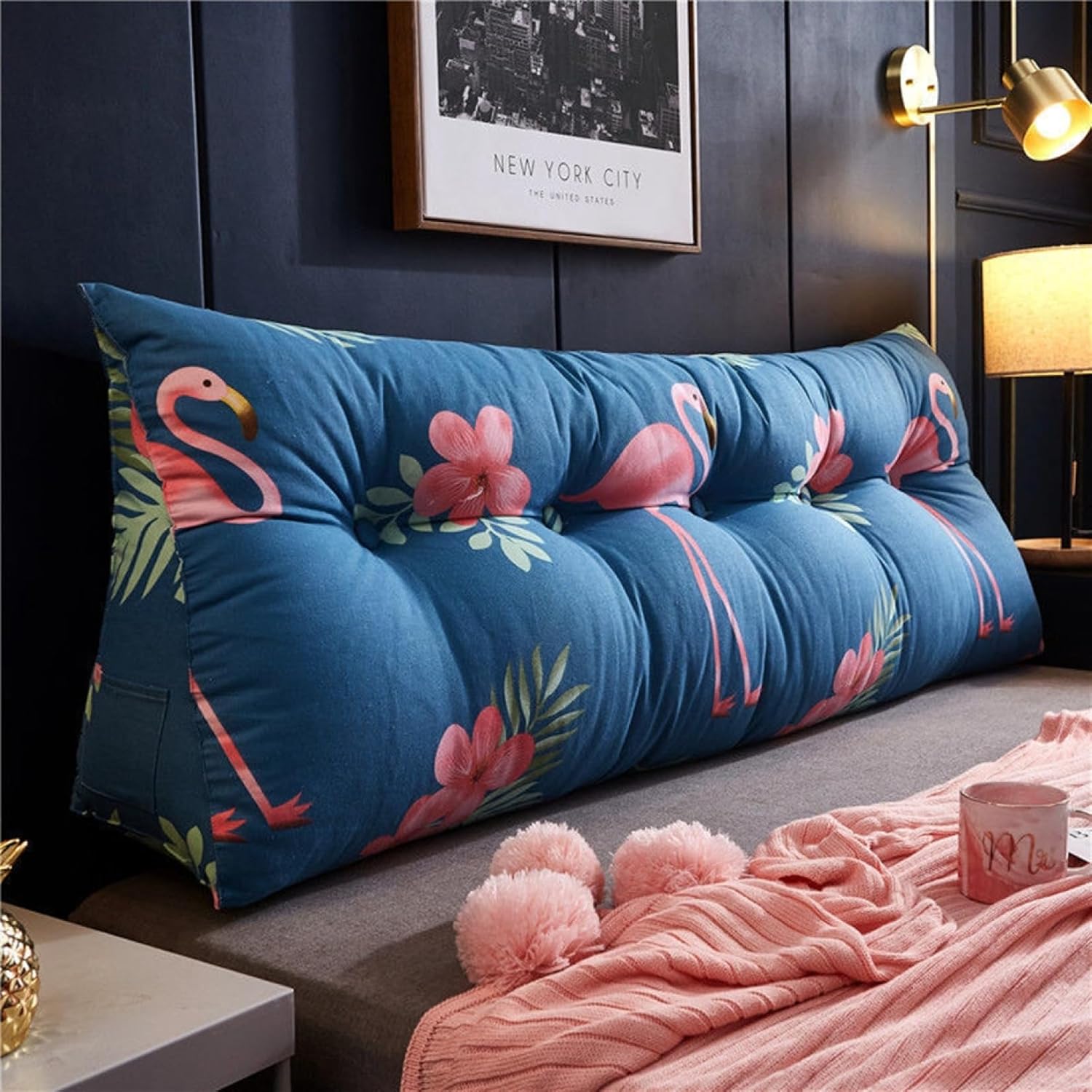 三角クッション ヘッドボードクッション ダブル/シングルベッド用 背もたれクッション 80x25x50cm(2ボタン) ウェッジ枕 読書枕 バックレストクッション ベッド ソファー 畳用 腰枕 ロング 7,380円
