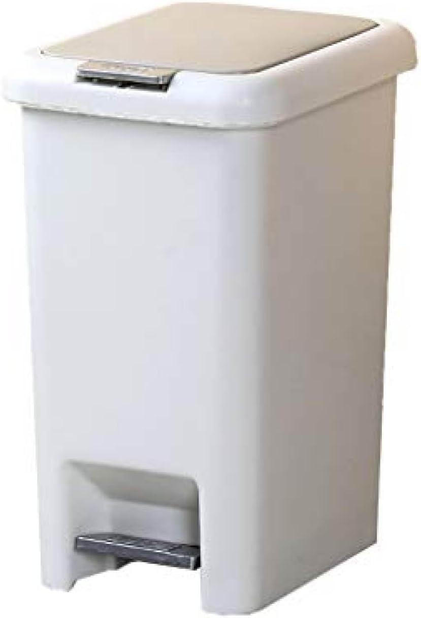ゴミ箱ペダル式ごみ箱サンコープラスチックペダルペールライトベージュ密閉プッシュダブルフラッビンパッキンホワイト15L