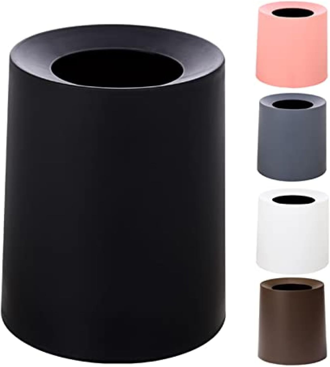 ゴミ箱 ゴミ袋が見えない 丸型 ビニール袋隠す 8L/12L シンプル リビング キッチン 洗面所 オフィス ごみ箱 ごみばこ フタなし ルクレール 2重構造 ブラック