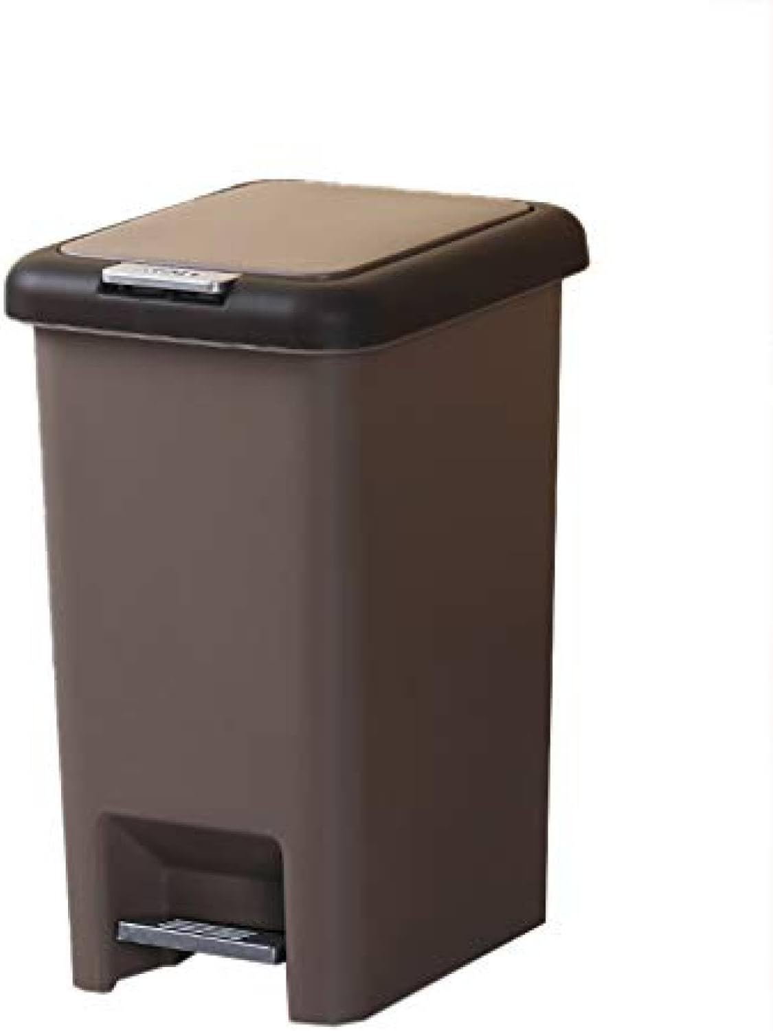 ゴミ箱ペダル式ごみ箱サンコープラスチックペダルペールライトベージュ密閉プッシュダブルフラッビンパッキンブラウン20L