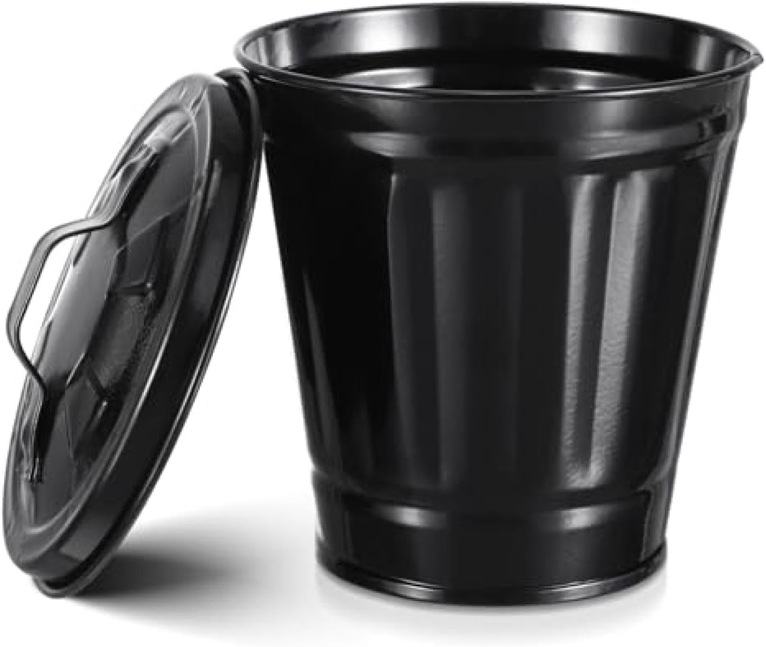 ミニゴミ箱缶蓋付き亜鉛メッキゴミ箱ゴミ箱小さなゴミ箱小さな缶金属製バケツ鉛筆カップ花寝室オフィスポット化粧台カウンタートップ黒キッチン|Funny Life 店