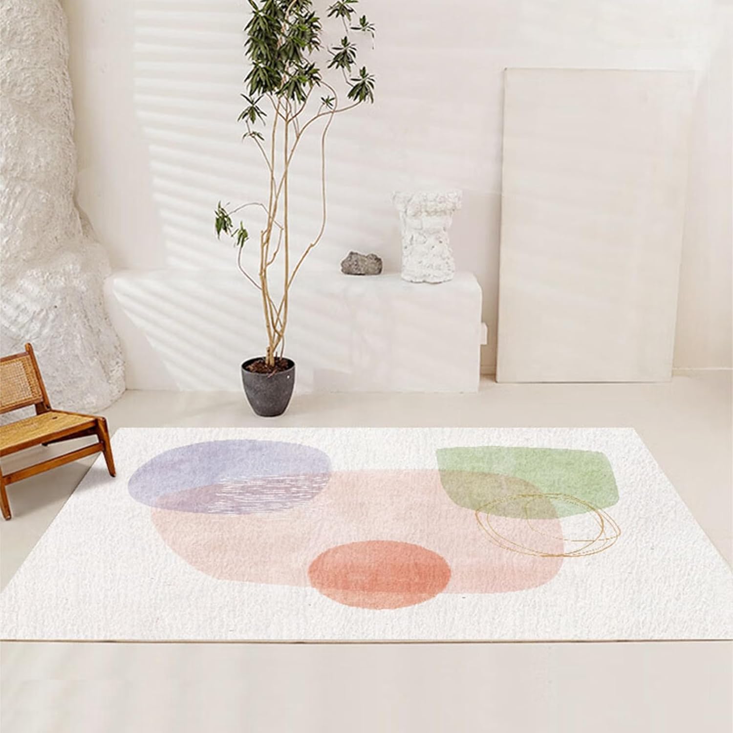 ラグ リビングマット 40x60cm 洗濯可 抗菌防臭 幾何柄 和風 一年中使える 折り畳み 長方形 冷房対策 滑り止め付 ズレない ふわふわ 触さよい ケガ防止 室内用 リビング ベッドルーム カー