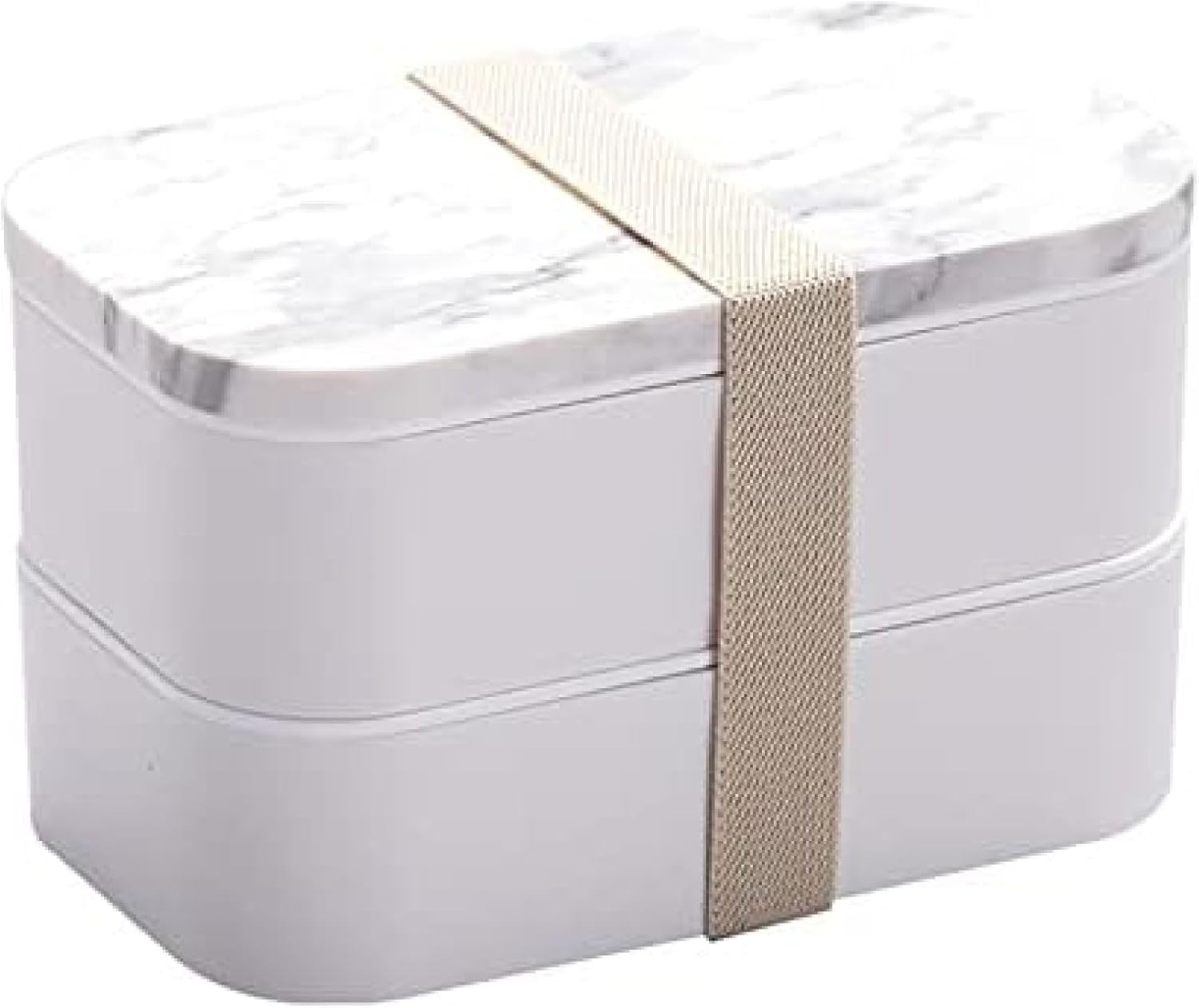 大理石 模様 二段 プラスチック 弁当箱 マイクロ波 携帯電話 弁当箱 ランチ 弁当箱 学生 サラリーマン 1600 容量 食品級 プラスチック ホワイト