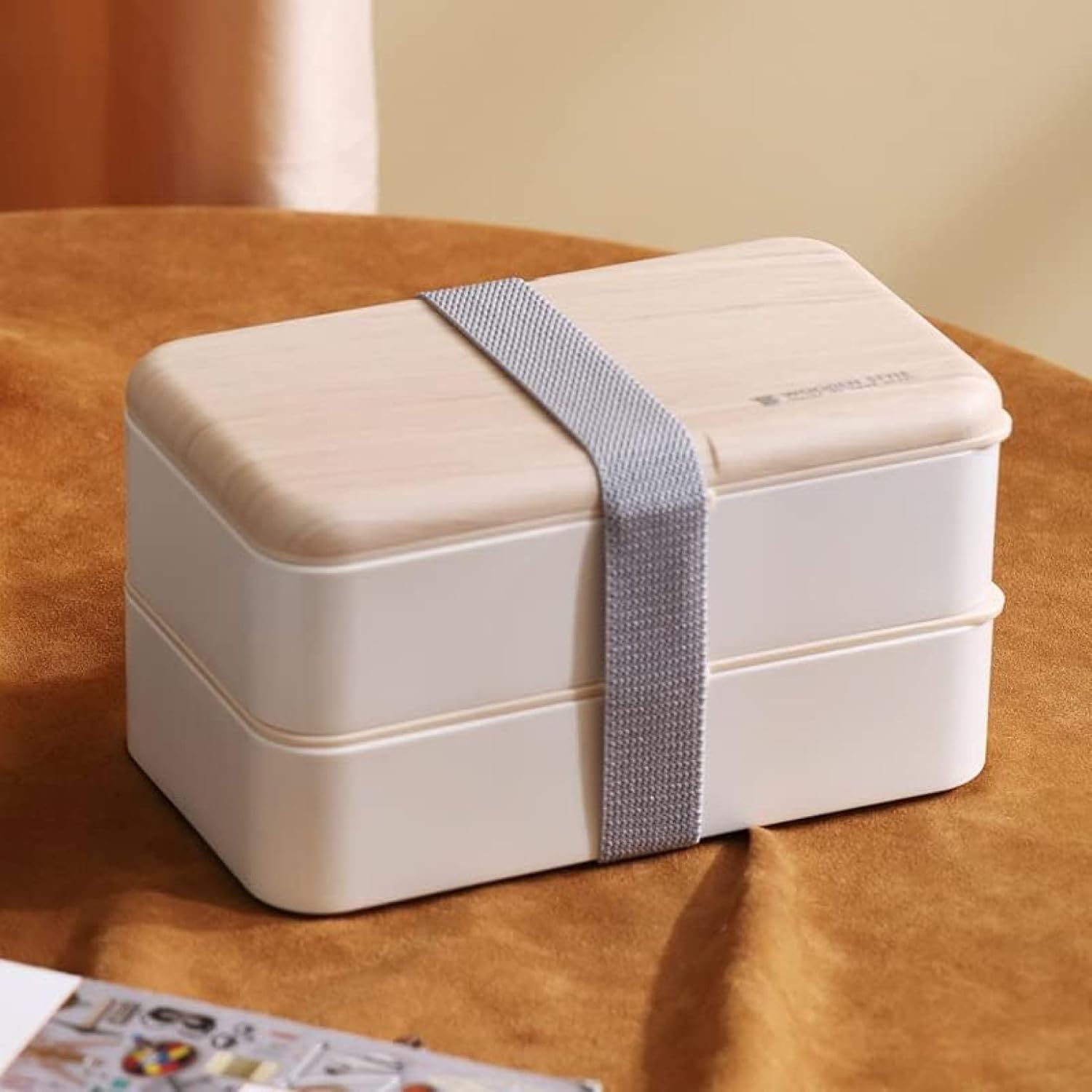 ランチボックス 弁当箱 木製スタイル 漏れ防止 二層弁当箱 おしゃれ 二段 長方形 大容量 二層ランチボックス プラスチックコンパートメントランチボックス ホワイト 6,989円