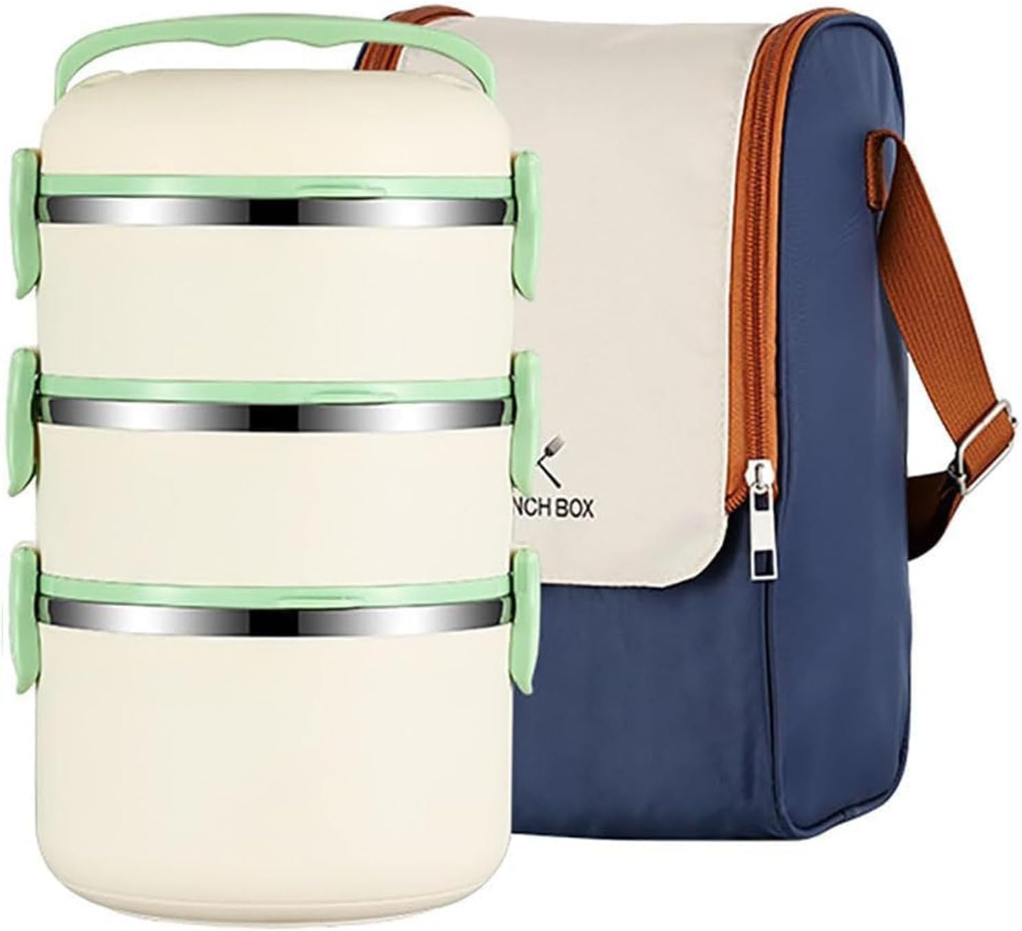 晩ご飯ボックス席 お弁当箱 晩ご飯ジャー 晩ご飯仕掛ける 携帯型 御徒面子付き添い人 304ステンレス鋼 大静電容量 保温 通い 通学 ピクニック 競技大会 花見 2個/3個/4個入り口・入口 (緑であること  3)