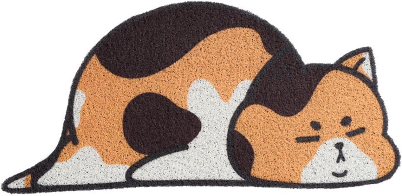 猫柄 ドアマット 玄関マット 吸水 速乾 丸洗い DIY可能 不規則 120x60cm ずれない 耐摩耗性 抗菌防臭 汚れにくい 掃除ラクラク ケガ防止 屋外 屋内 洗面所 家庭用 オールシーズン 足