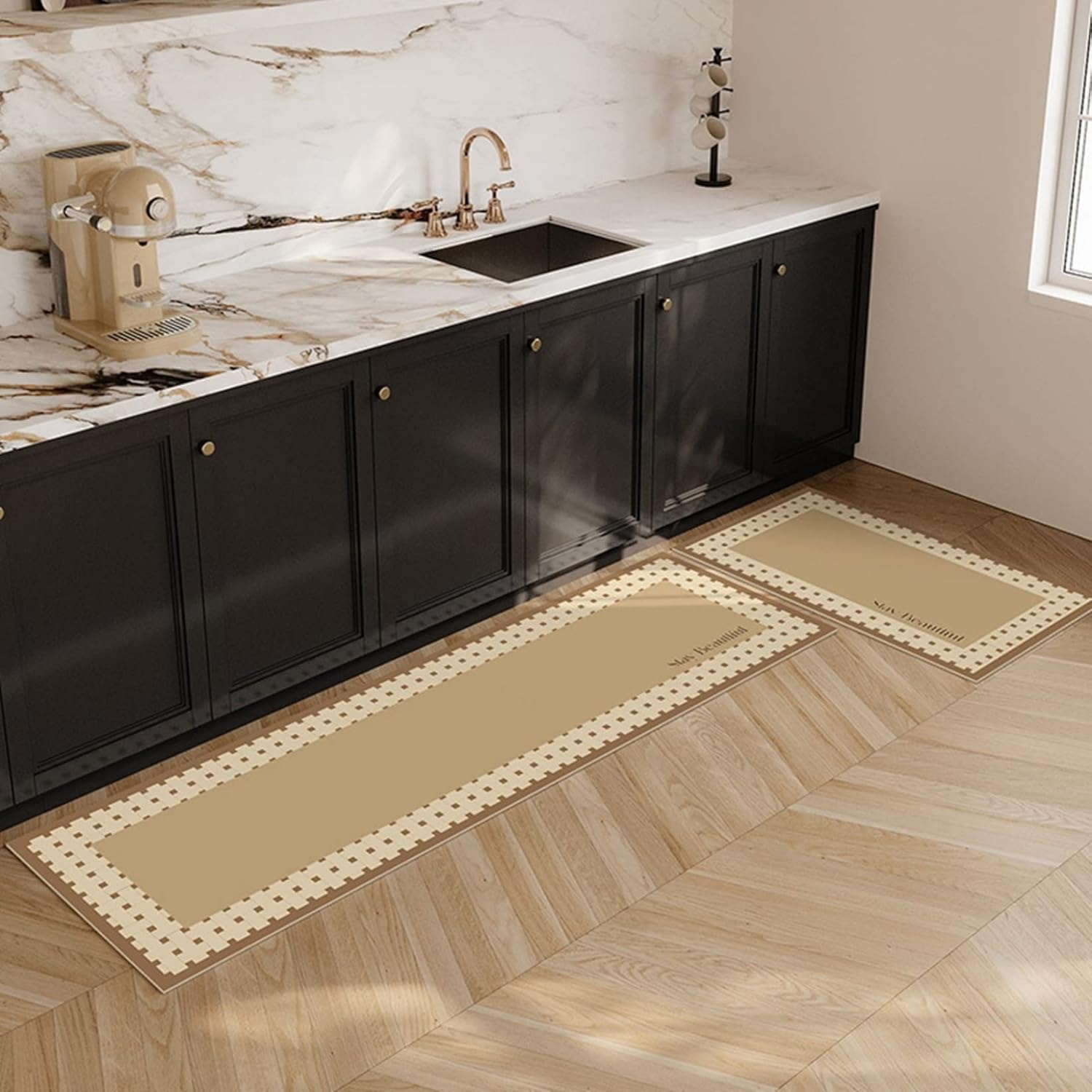 レザー キッチンマット 拭ける 防水 防汚 洗える 長方形 60x90cm 台所マット 滑らない 踏み心地良い ずれない 低反発 ケガ防止 抗菌防臭 北欧 おしゃれ 室内 屋内 家庭用 ダイニングルー