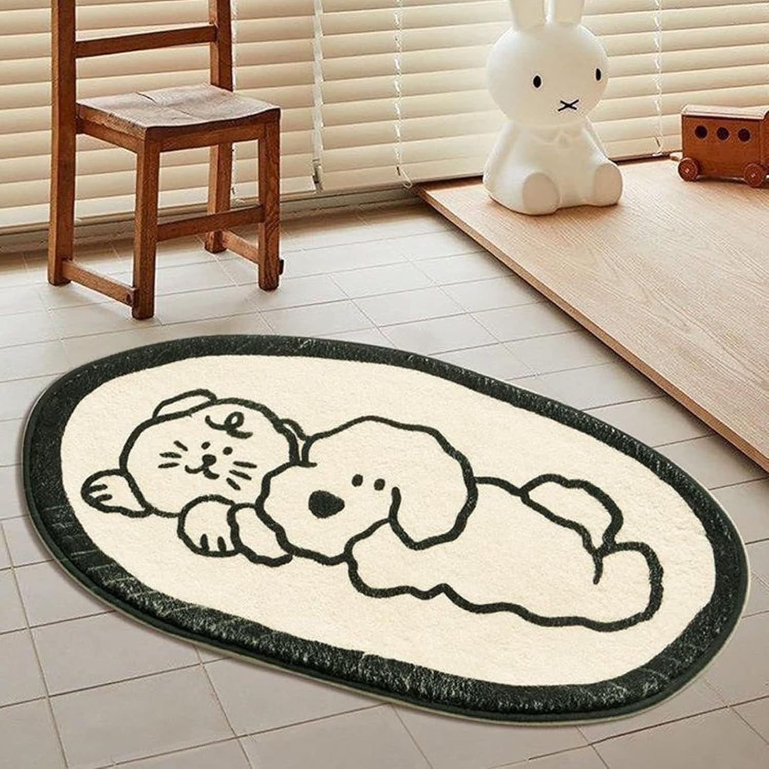 楕円形 カーペット じゅうたん 40x60cm 洗える 耐摩耗性 抗菌防臭 ケガ防止 滑り止め付 踏み心地良い 足拭きマット 吸水 低反発 触さよい 折り畳み お手入れ簡単 オールシーズ 玄関マット 6,688円