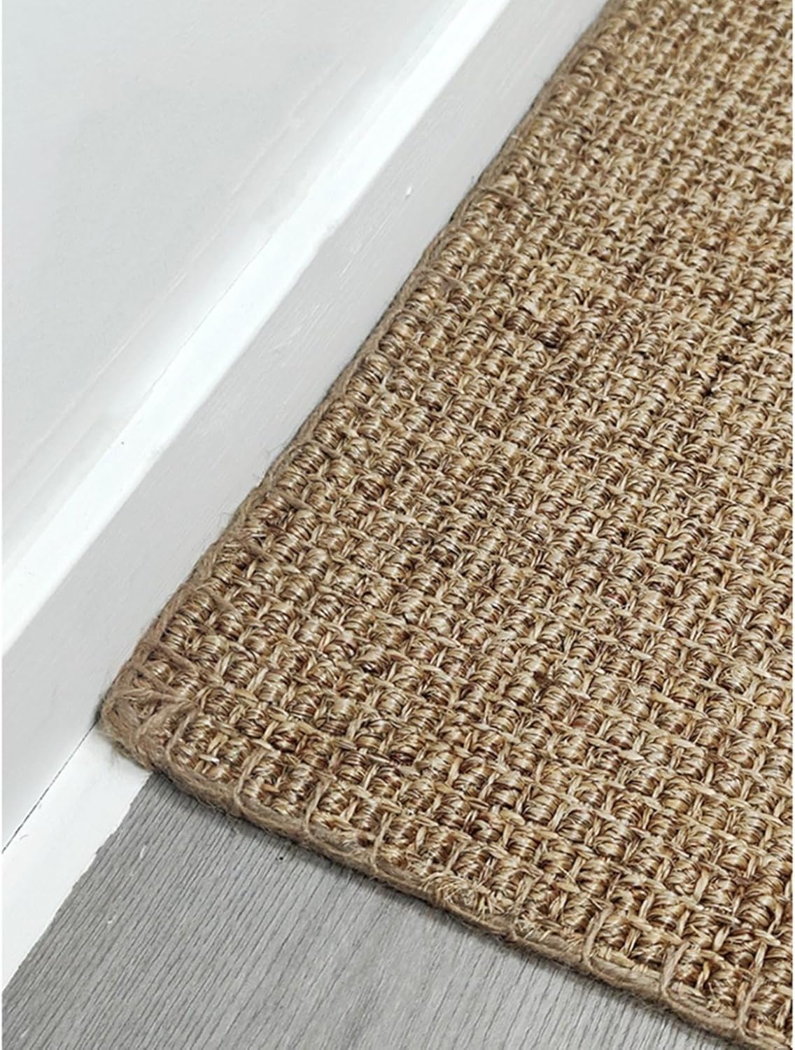 玄関マット ドアマット リネン 厚10MM 60*120CM 汚れ落とし 耐磨耗性 天然素材 環境に優しい 足ふきマット 洗面所 廊下敷き 自宅用 洗いやすい 滑り止め付 耐磨耗性 大判 無地 純粋｜Funny Life 店