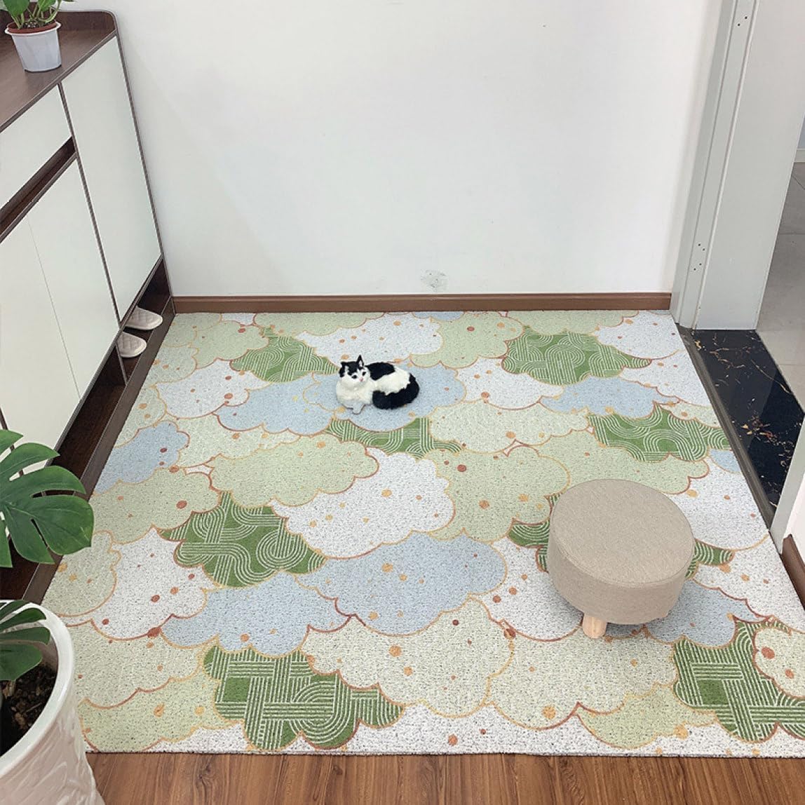 部屋の入り口つや消し 屋内 室外 どろ除けつや消し 洗える 滑りにくい 引っ敷き 部屋の入り口つや消し 泥落とし つや消し エントランスマット 身寄り用 お役目用 執務室用 北欧 雲柄 色つや2 100x120糎 可愛らしい 土落と