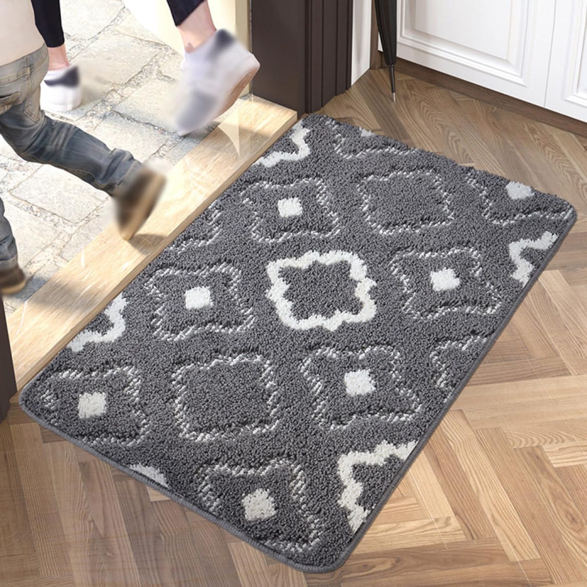 玄関マット 室内 洗える 屋外 泥落としマット ドアマット 50*80cm ラグマット すべり止め 北欧 耐磨耗性 おしゃれ 業務 店舗用 シンプル カラー18 玄関まっと 泥除けマット 出入り口 オ