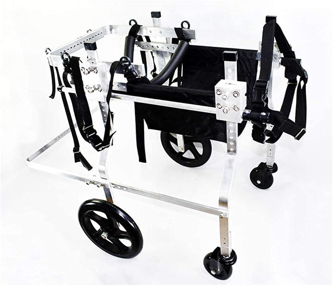 4輪犬用車椅子 電動カート 身体障害者用動物用前肢後肢スクーター 高齢犬用リハビリテーションスクーター 大型犬用 ブルドッグ シェパードなど用 XL 20-75Kg 調節可能 ペット用車椅子 (XXL