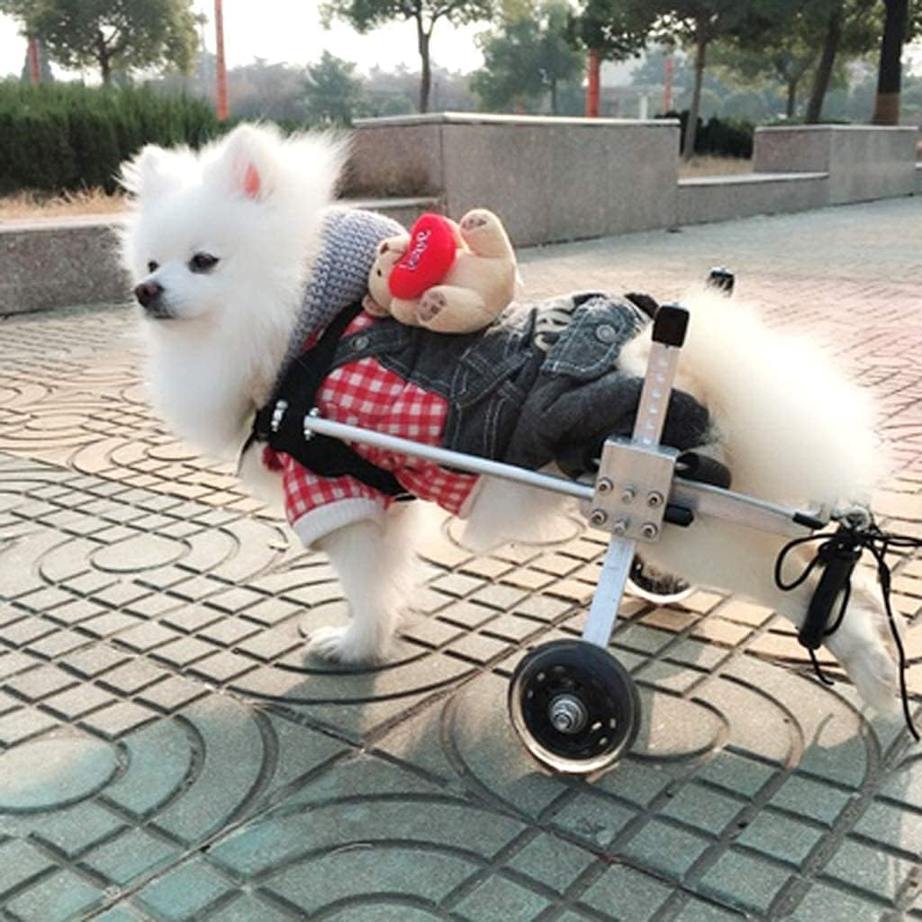 犬用ペット用車椅子 犬用車椅子 4輪後部サポート 軽量車椅子 猫用カート 歩行フレーム 車輪付き ほとんどの犬用 0-50 kg