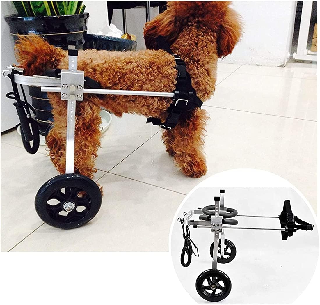 犬用ペット用車椅子 身体障害者用動物カート ペットスクーター 犬用車椅子 大/中/小 障害のある動物の脚のリハビリ用 2輪（1-60Kg） 調節可能なペット用車椅子 (Xxxs)