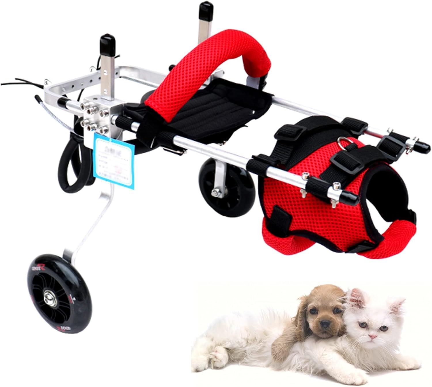 二輪犬用車椅子、ペット用車椅子、調節可能な身体障害者用猫後肢補助、運動用車輪補助、子猫および子犬用ペットカート歩行補助 (Size : M)｜Funny Life 店 17,305円