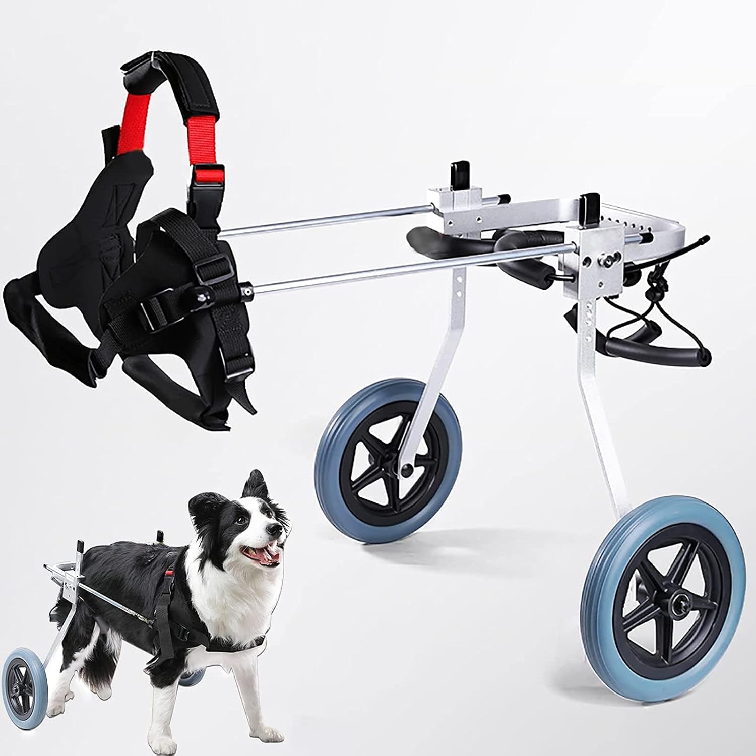 調節可能な犬用車椅子、ペット用車椅子2輪、後肢のリハビリ用に調節可能な犬用スクーターウォーカー、軽量、組み立てが簡単-後肢用の犬用車椅子 (Size : X-Small)