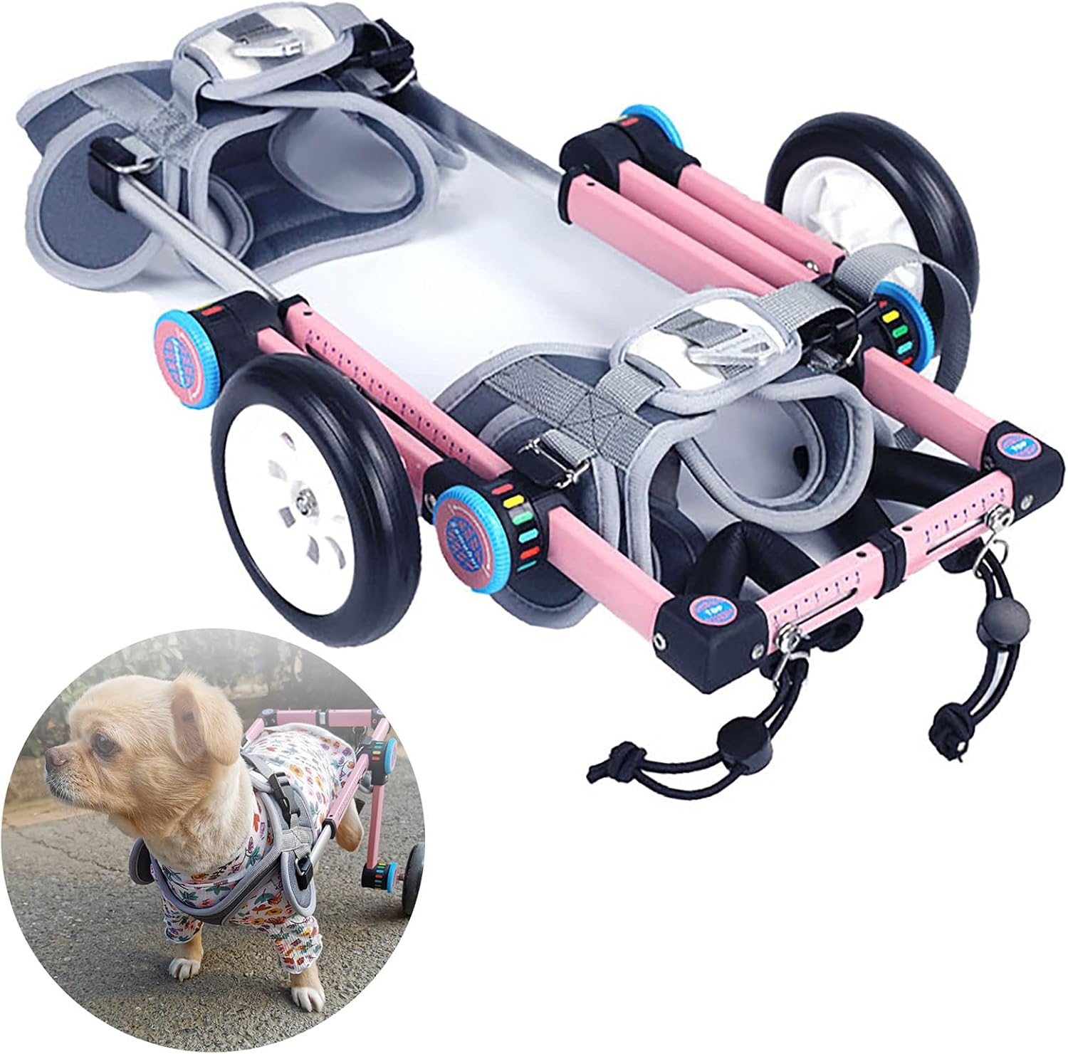 調節可能な犬用カート/車椅子、後脚用のフォード可能な犬用車椅子、ペット用車椅子、麻痺した後肢を備えた小型ペットの可動性を回復するための支援、軽量、簡単な組み立て (Size : XXX-Small)｜Funny Life 店
