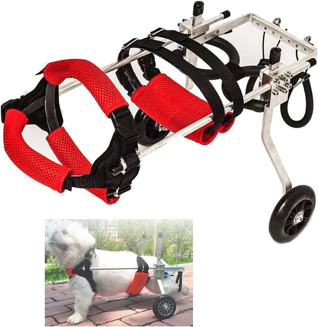犬用車椅子、スポーツ調節可能なペット用車椅子、後脚補助スクーター、身体障害者用ペット、アルミニウム合金素材、リハビリ用車椅子、マルチサイズ、2輪犬用カート (Size : XS-widening)