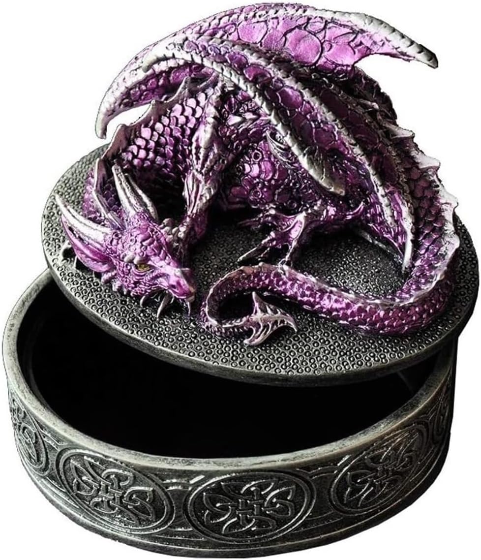 ジュエリーボックスパープルドラゴンかざり付ける宝飾品/小物ボックス席 黒いこと天鵝絨裏地付き添い人 脂ジュエリーオーガナイザーボックスネックレス