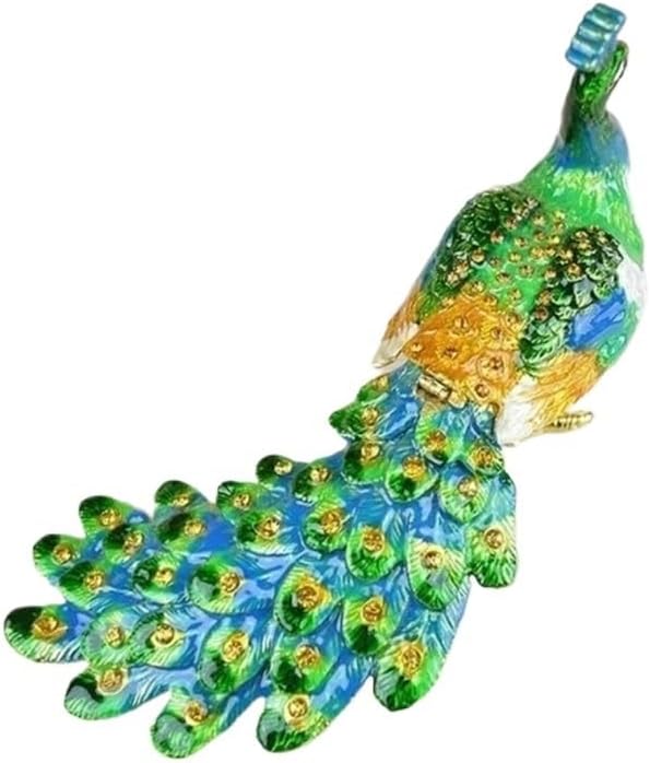 宝飾品ボックス席 首飾り 輪っか 宝飾品 小入れもの お手々絵の具 クジャク型 ジュエリーオーガナイザー ボックス席 首飾り(S大きさ)