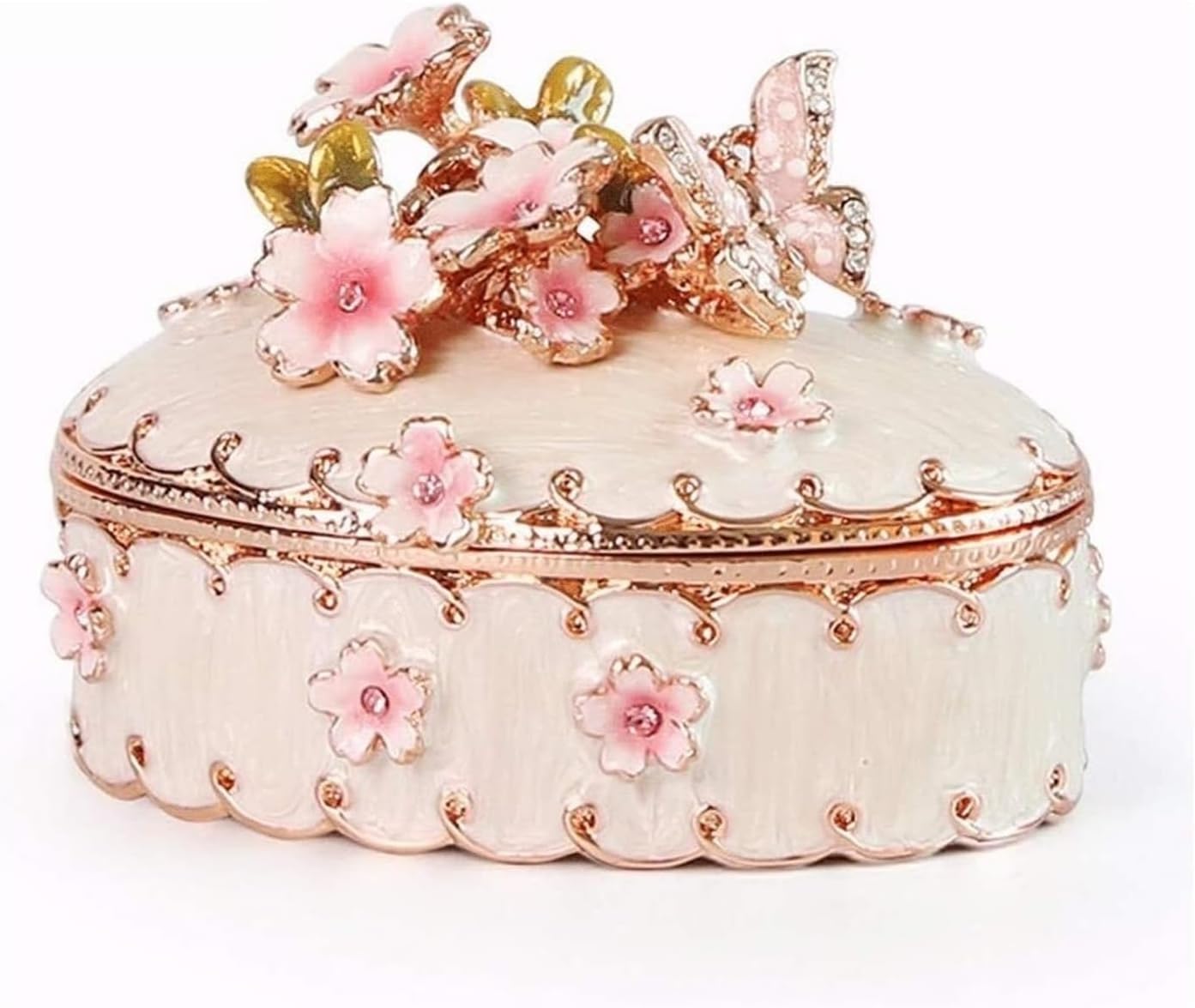 宝飾品ボックス席 かざり付けるヴィンテージスタイル お上さん用ジュエリーオーガナイザー 桜ジュエリーボックスネックレス(サクラ色)