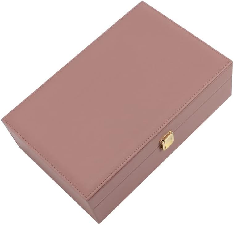 宝飾品ボックス席 まとめ役 宝飾品ボックス席 PUなめし革 ダブルジュエリーボックス納めるボックス席 衣装輪っか内蔵 イヤリング 首飾り 腕輪 時辰儀納めるボックス席 11.7in 女