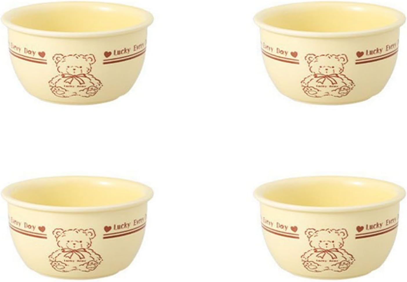 食器セット 熊柄 ベージュ 丼 碗 皿 円形 正方形 セラミック 陶器 焼き皿 チーズプレート ボウル プレート サラダボウル お箸 スプーン スープボウル どんぶり 家族用 電子レンジ・食洗機対応|Funny Life 店