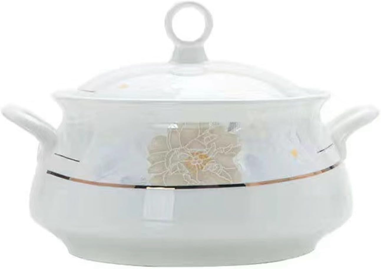 ボーンチャイナ 食器セット 牡丹花柄 白い磁器 お皿 お碗 方形皿 円形皿 描金 2個セット 鍋 エレガント スープボウル サラダボウル プレート おしゃれ 中華風 鉢 汁碗 洋食器 ヴィンテージ|Funny Life 店