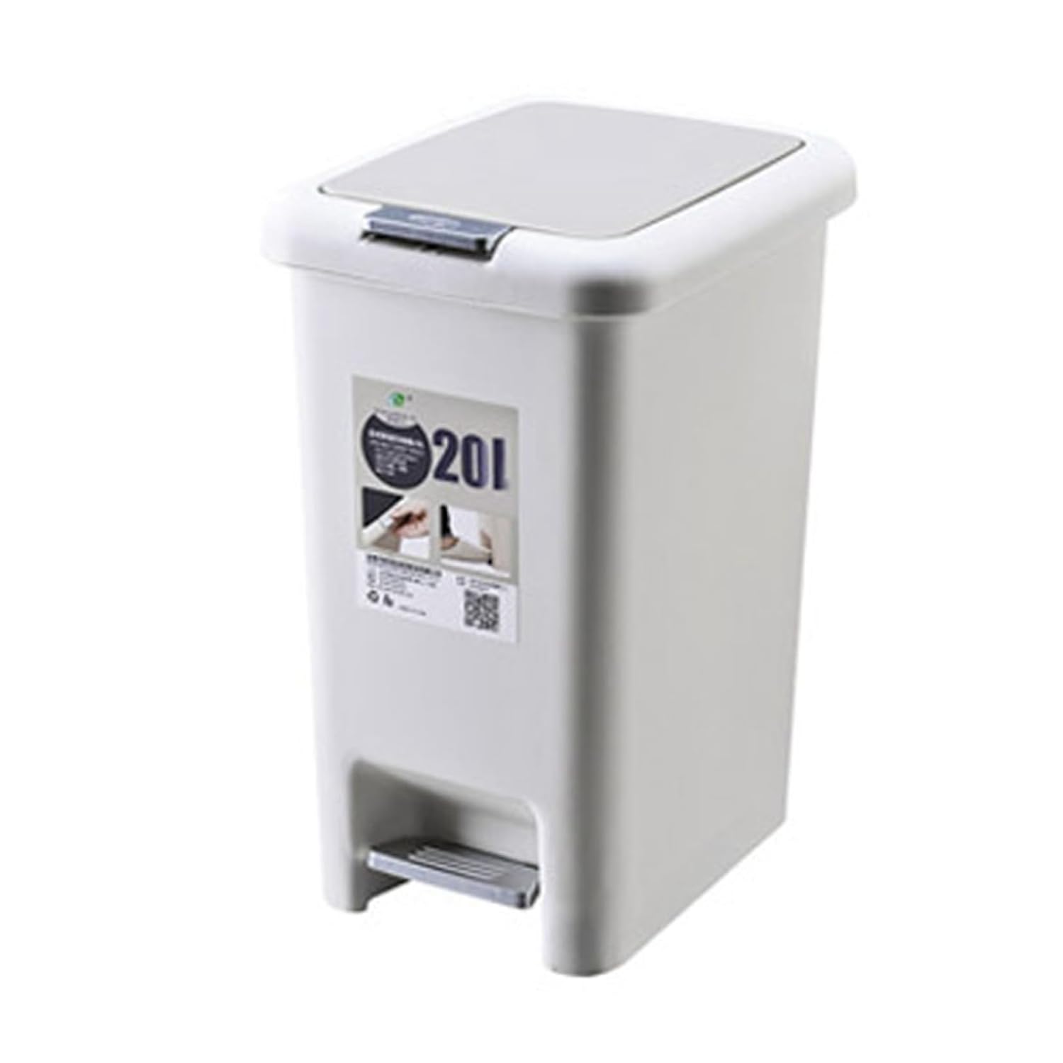 紙くずかご 上部付き添い人 20L 砂ぼこりボックス席 角型 うしろ押し ペダル式 紙くずかご か細い 今めかしい フタがゆっくり閉まる 抗菌 消臭 密閉 音皆無 お部屋 御厨子所 リビングお部屋 室内用便器 風呂場 執務室用