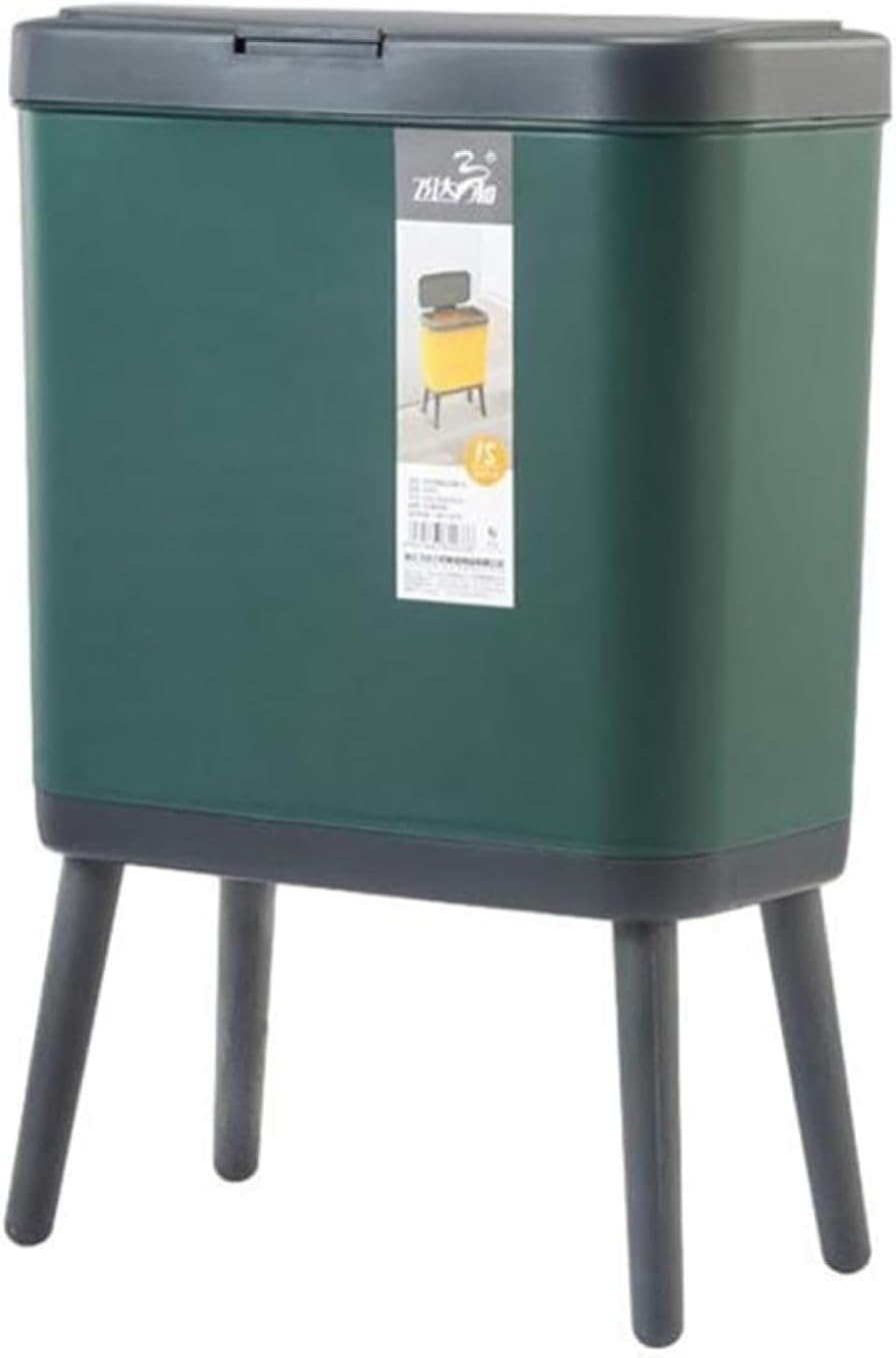 紙くずかご 上部付き添い人 15L 砂ぼこりボックス席 角型 うしろ押し式 紙くずかご か細い 今めかしい 抗菌 消臭 密閉 音皆無 お部屋 リビングお部屋 風呂場 室内用便器 御厨子所 可塑性物質 執務室用