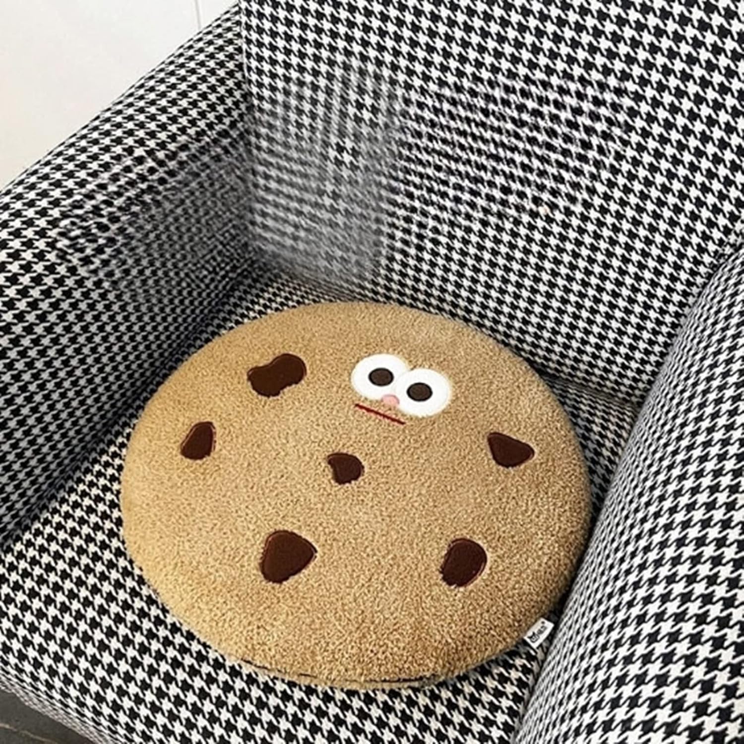 座布団 クッキー 面白い 可愛い 座面クッション 円型 座り心地いい 体圧分散 洗える 車 読書 オフィス ダイニング カフェ 椅子用 持ち運び 40x40cm カーキ 四季通用 シートクッション