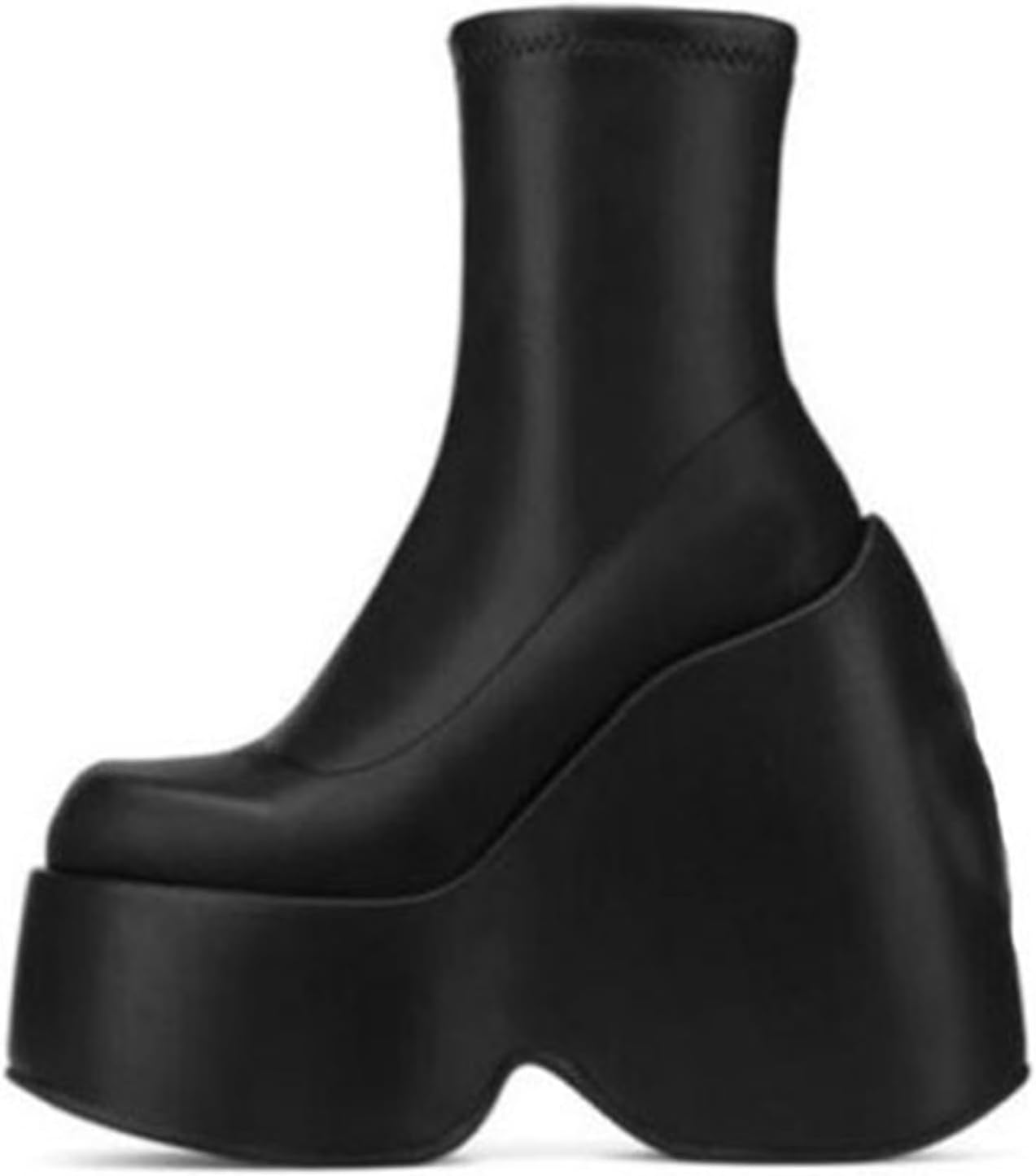 高筒 ロングブーツ レディース 厚底 ストレッチブーツ プラットフォーム 12cmアップ 袴用 秋冬 足細 コンフォート 大きいサイズ 滑り止め ソフト 歩きやすい 可愛い イベント カジュアル 長靴