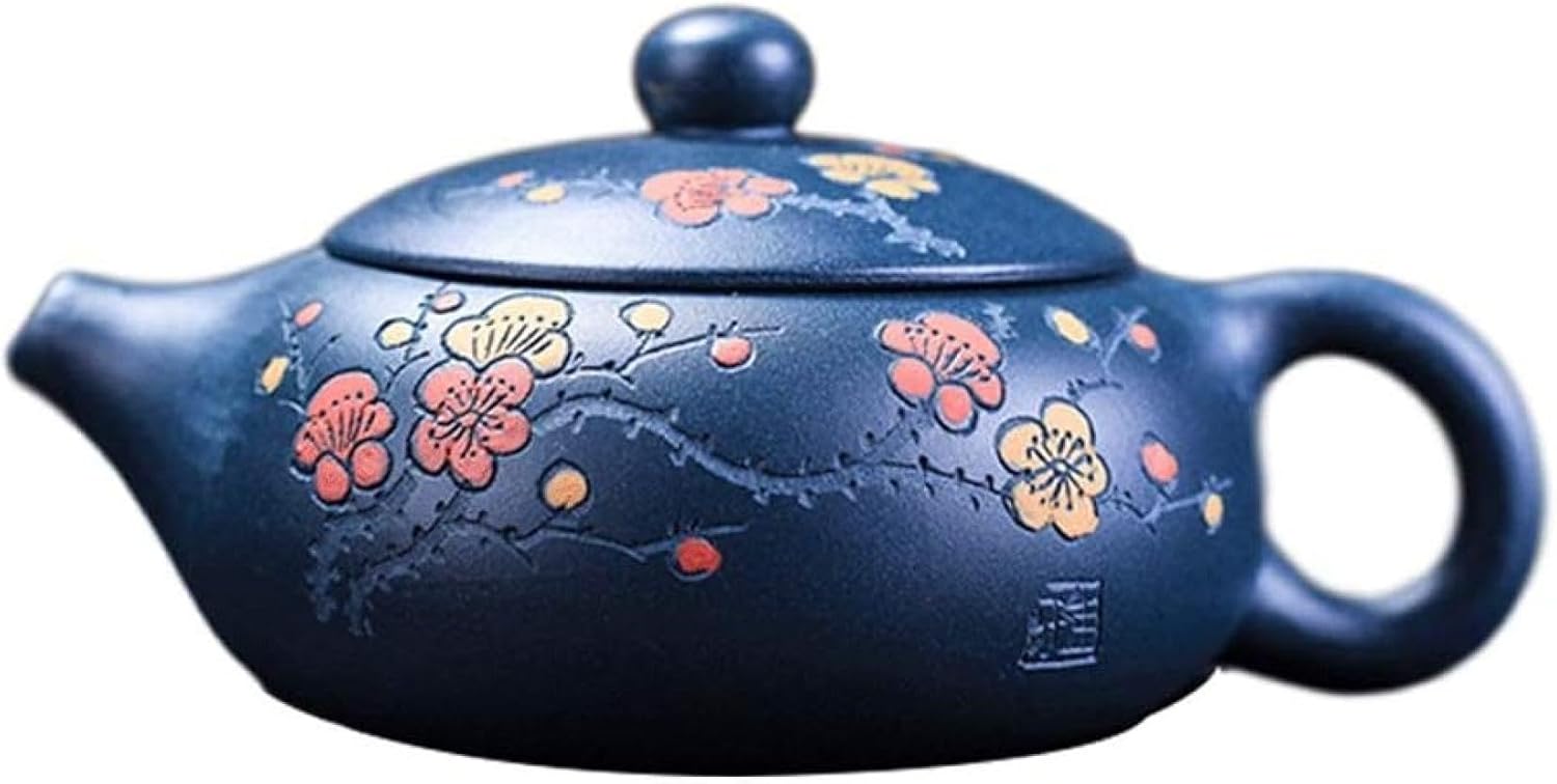 紫色 埴ティーポット 神もってな手作り 美しさやかん 塗られた 梅の芳ばしさ 好いたらしいティーポットティーセット 差し上げ物