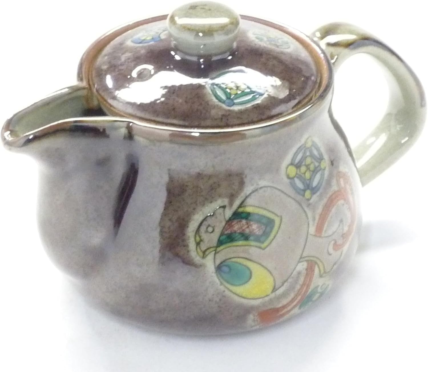 急須・ティーポット宝尽くし紫塗り 裏絵 茶道道具 伝統工芸品 家庭用 ティーポ 家庭用 旅行 卓上 器 ヴィンテージ 供給