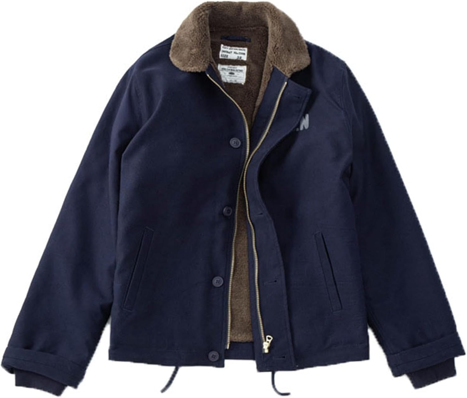 フライトジャケット 米海軍 N-1 メンズ 裏ボア デッキジャケット ジャンパー 冬服 冬物 裏起毛 綿100 防寒保温 暖かい ワークウェア オシャレ 無地 アウター バイキング お出掛け スポーツ