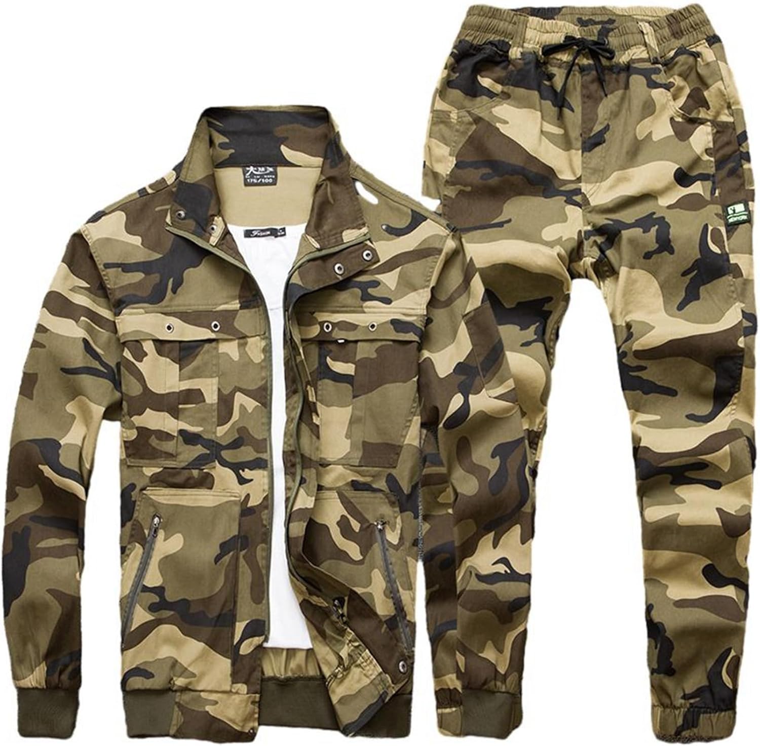 戦闘服 メンズ 上下セット ミリタリージャケット ジップアップ 長袖 サバゲー 作業服 マルチカム 迷彩柄 防寒 耐久性 マルチポケット コスプレ 仮装 特殊部隊 アメカジ 自転車 狩猟 キャンプ