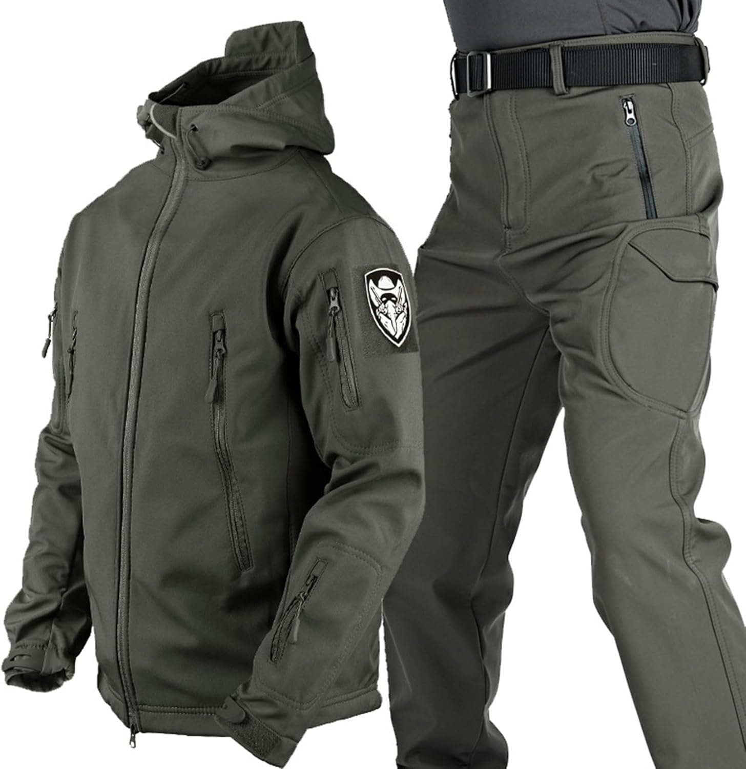 せめぎ合う服 メンズ 上下仕掛ける ミリタリー上衣 ソフトシェルジャケット サバゲー やり方服 偽装服 ボンネット付き添い人 長袖 防寒 耐久性 マルチ衣嚢 取りつくろう工業プラント 細工物お召しもの アメカジ アウトドア 山登り
