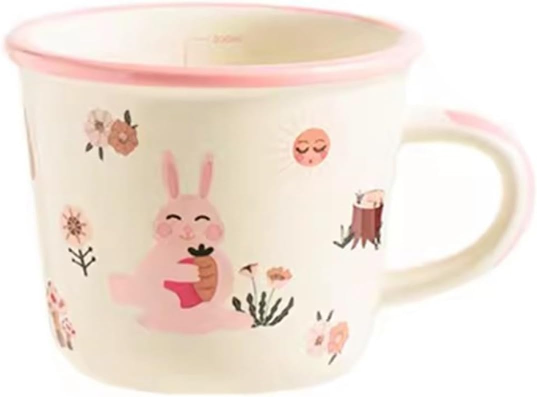 マグカップ おしゃれ 可愛い うさぎ 目盛り付き 耐熱耐冷 ミルク コーヒーカップ ティーカップ セラミック コップ 家族お揃い オフィスコップ 朝食カップ 誕生日 新築祝い 退職祝い プレゼント