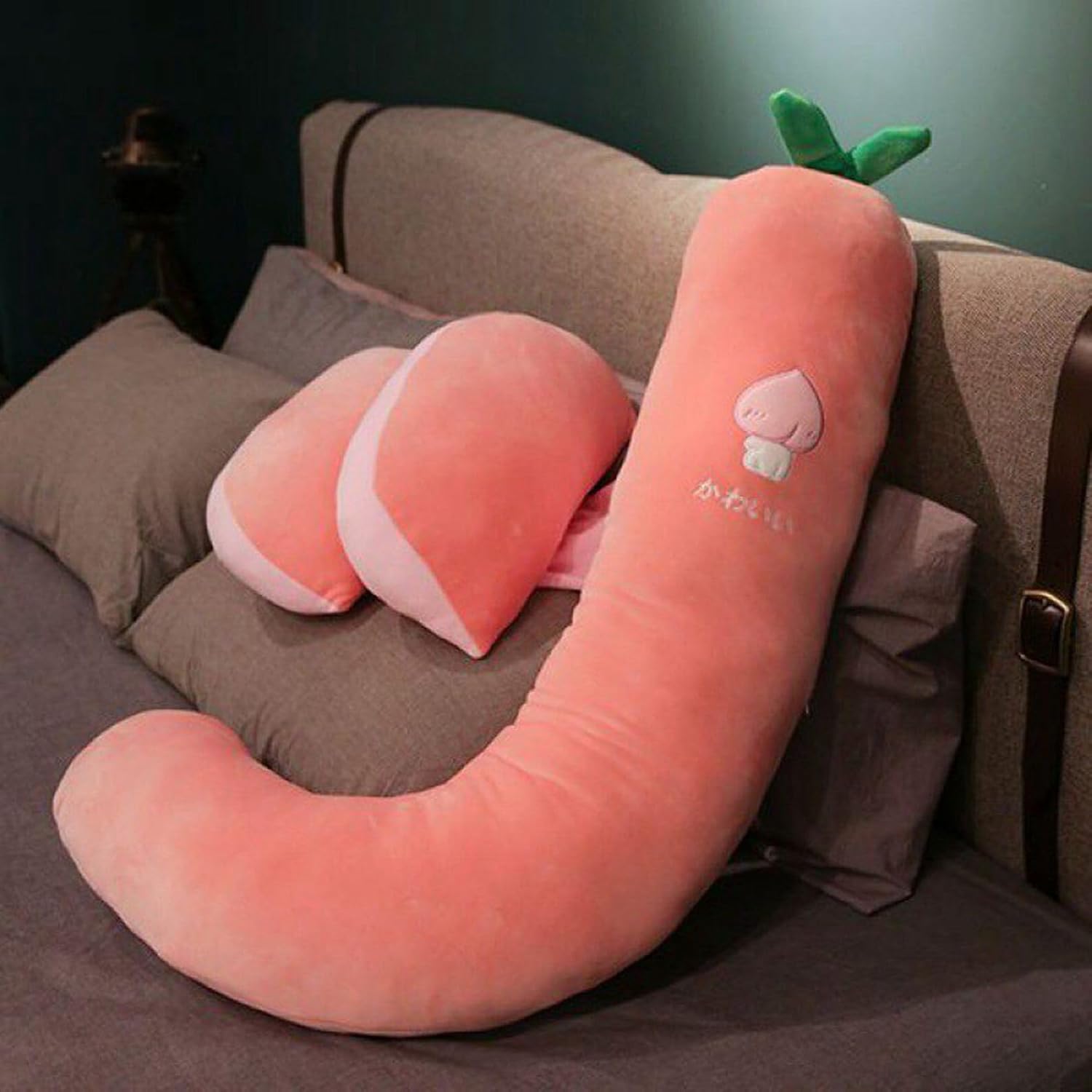 妊婦用 抱きまくら クッション U字型抱き枕 だきまくら 枕 マタニティ 多機能 背もたれクッション 腰枕 横向き寝 洗える ふわふわ もふもふ 柔らかい ファスナー付く 安眠 母 インテリア｜Funny Life 店