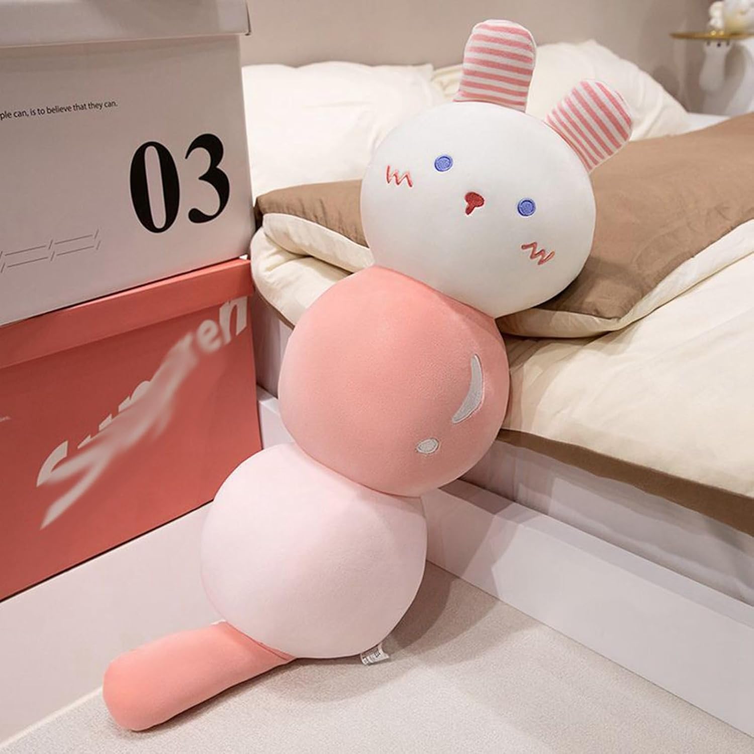 タンフル ぬいぐるみ 抱きまくら クッション 動物 ウサギ 可愛い ロング枕 長い ふわふわ もちもち やわらか 癒される 肌触り 気持ちいい 笑顔 横向き寝 背当たれ クリエイティブ ねむねむ ギフ