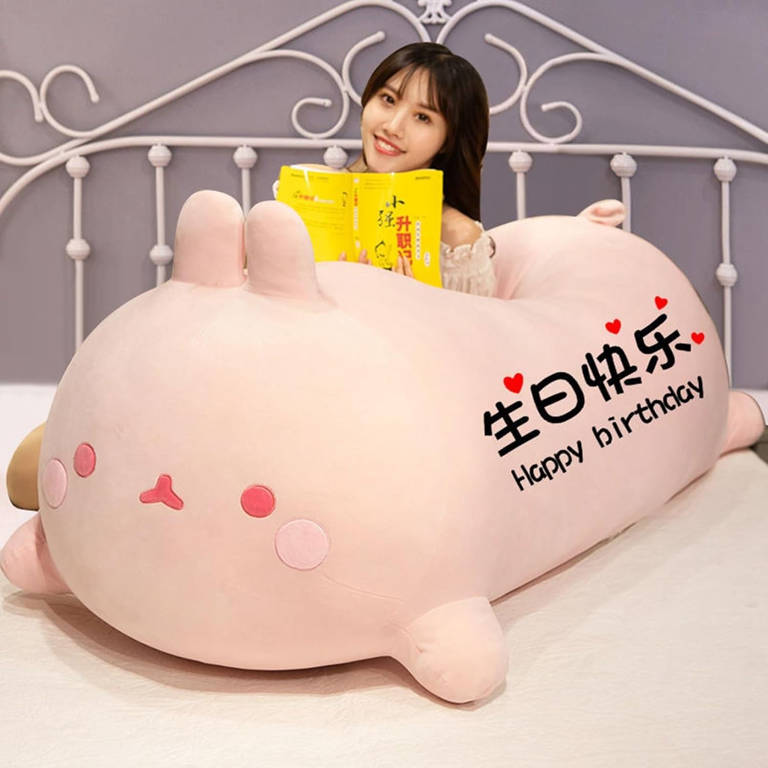 ぬいぐるみ 抱きまくら 家兎 特大 座布団 好いたらしい 愛くるしげ ふわふわ パステル色の スーパソフト 論なく論なく 癒しグッズ 気持ちいいぬいぐるみ 途轍も無い/大きめ 差し上げ物 差し上げ物 臥榻お部屋 ねむね