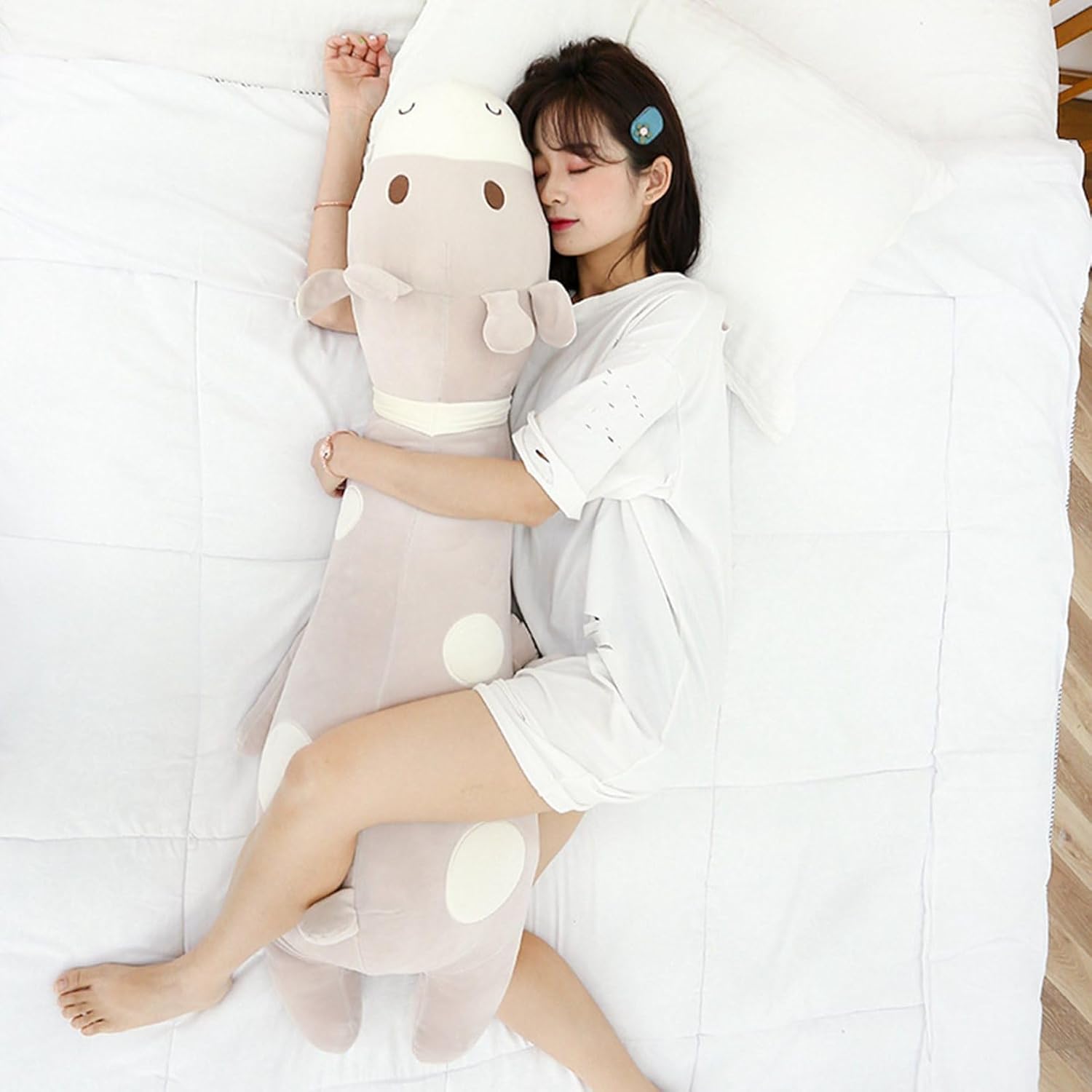 好いたらしい 鹿 ぬいぐるみ 抱きまくら 座布団 毛の荒物 ロング 長々しい ふんわり もふもふ パステル色の 癒しグッズ 高柔軟性 横向き寝 添い寝まくら 仕立てもの風呂敷き包み 分かりやすい肌ざわり 剪断応力差し止める 差し上げ物 差し上げ物