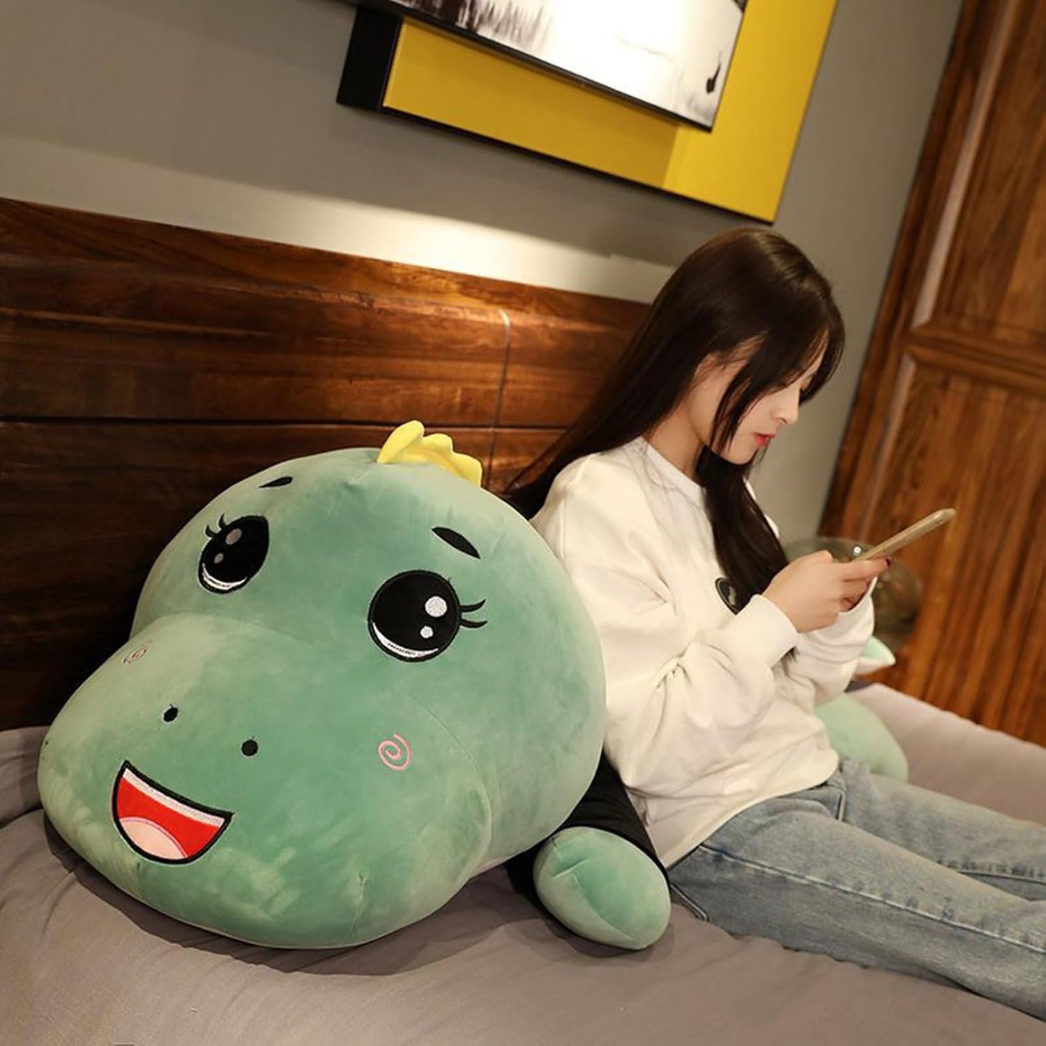 恐竜のぬいぐるみ 特大 抱きまくら 座布団 好いたらしい 萌え萌え 添い寝まくら 横向き寝 うつぶせ火竜 途轍も無い/大きめ ふわふわ 論なく論なく パステル色の 癒しグッズ 気持ちいい 差し上げ物 差し上げ物 ソフ