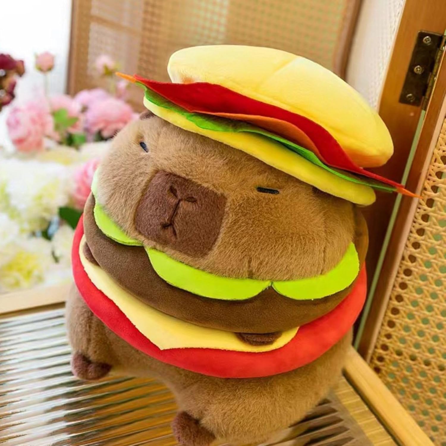 カピバラバーガーぬいぐるみ 抱き枕 座布団 好いたらしい お睡眠時間座布団 添い寝枕 論なく論なく ふわふわ もふもふ パステル色の 毛の荒物 カピバラ抱きまくら 創造的 癒し おもしろ 差し上げ物 差し上げ物