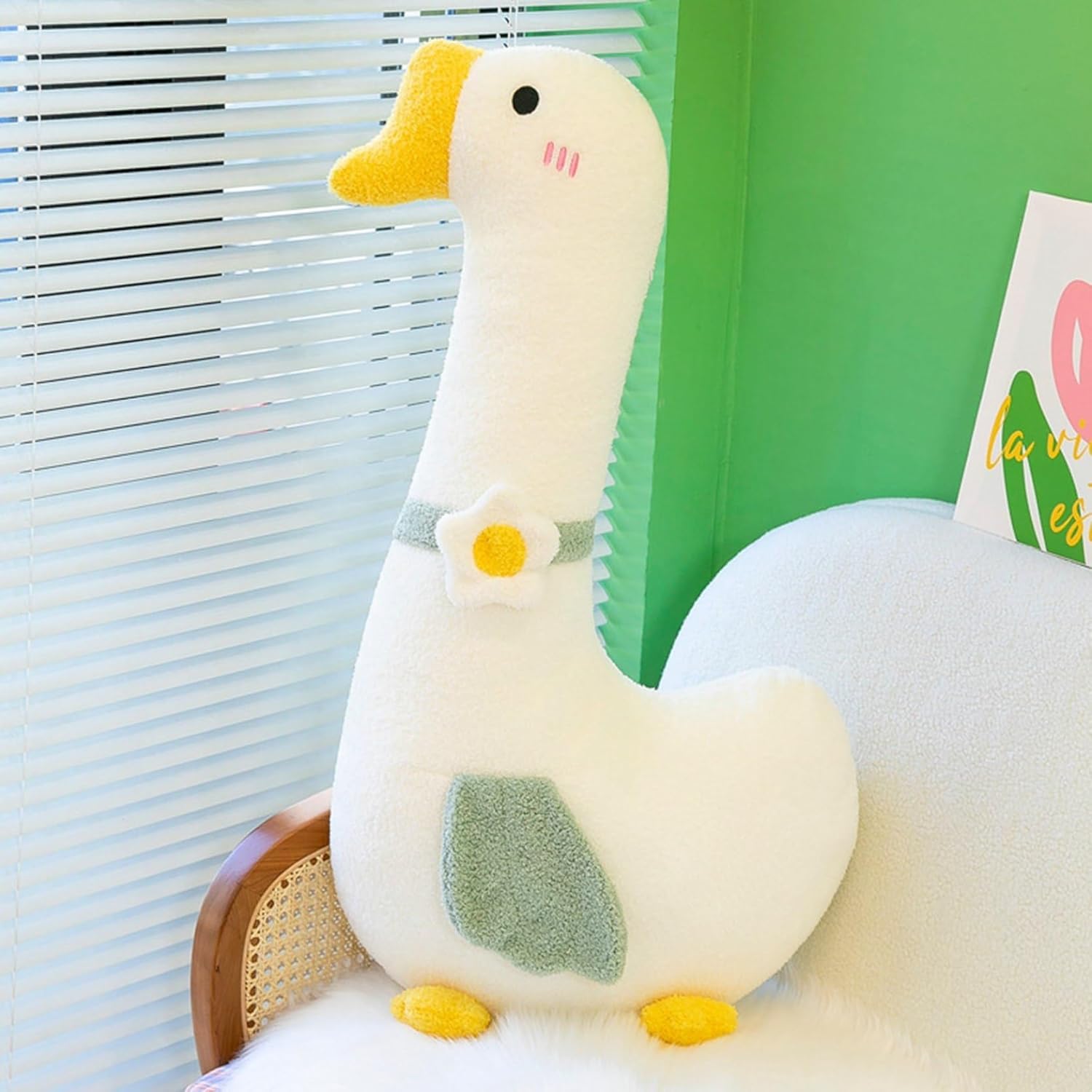 ガチョウのぬいぐるみ 抱きまくら クッション 可愛い かわいい もちもち ふんわり もふもふ 昼寝枕 ソファー背当て 寝枕 柔らかい 癒される 気持ちいい 彼女 彼氏 居眠り リラックス インテリア