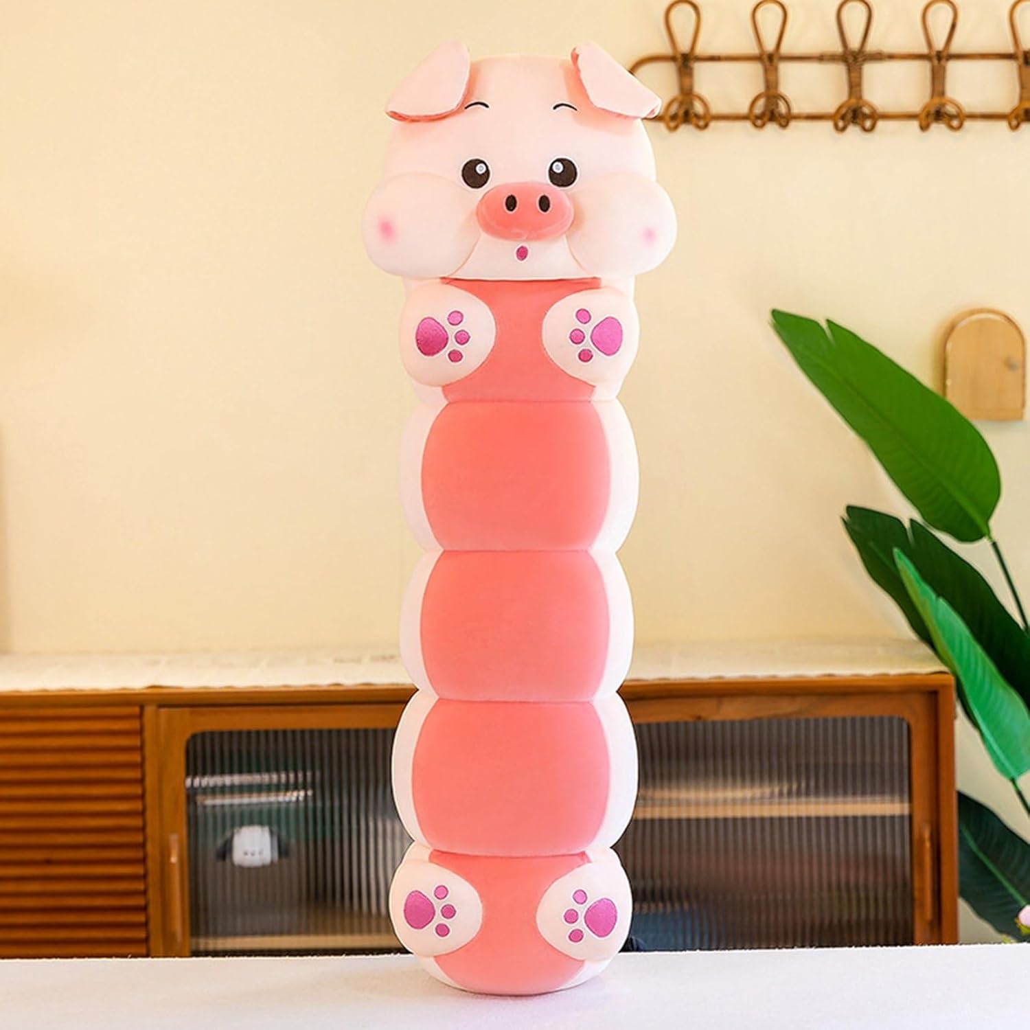 青虫 ぬいぐるみ 毛の荒物 好いたらしい 抱き枕 寝枕 添い寝まくら 毛の荒物仕立てもの風呂敷き包み ロング座布団 長々しい 分かりやすい手当たり パステル色の ふわふわ 気持ちいい もふもふ 癒される 寝椅子 臥榻 室内装飾 意中の女