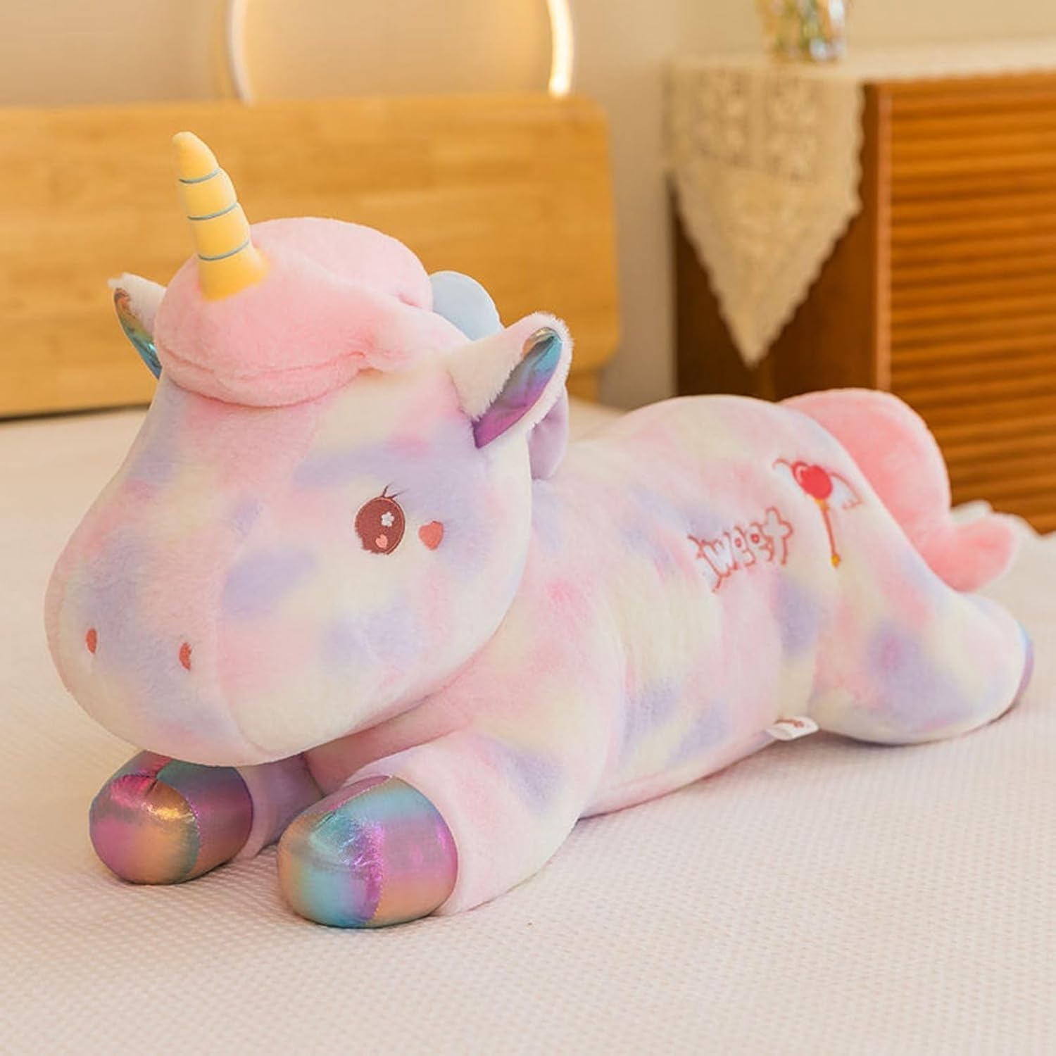ぬいぐるみ ユニコーン 可愛い 動物 リアル 抱きまくら クッション 昼寝枕 縫いぐるみ 萌え萌え かわいい人形 癒し 柔らかい 枕 子供のプレゼント 彼女 ねむねむ インテリア飾り ストレス解消 家|Funny Life 店