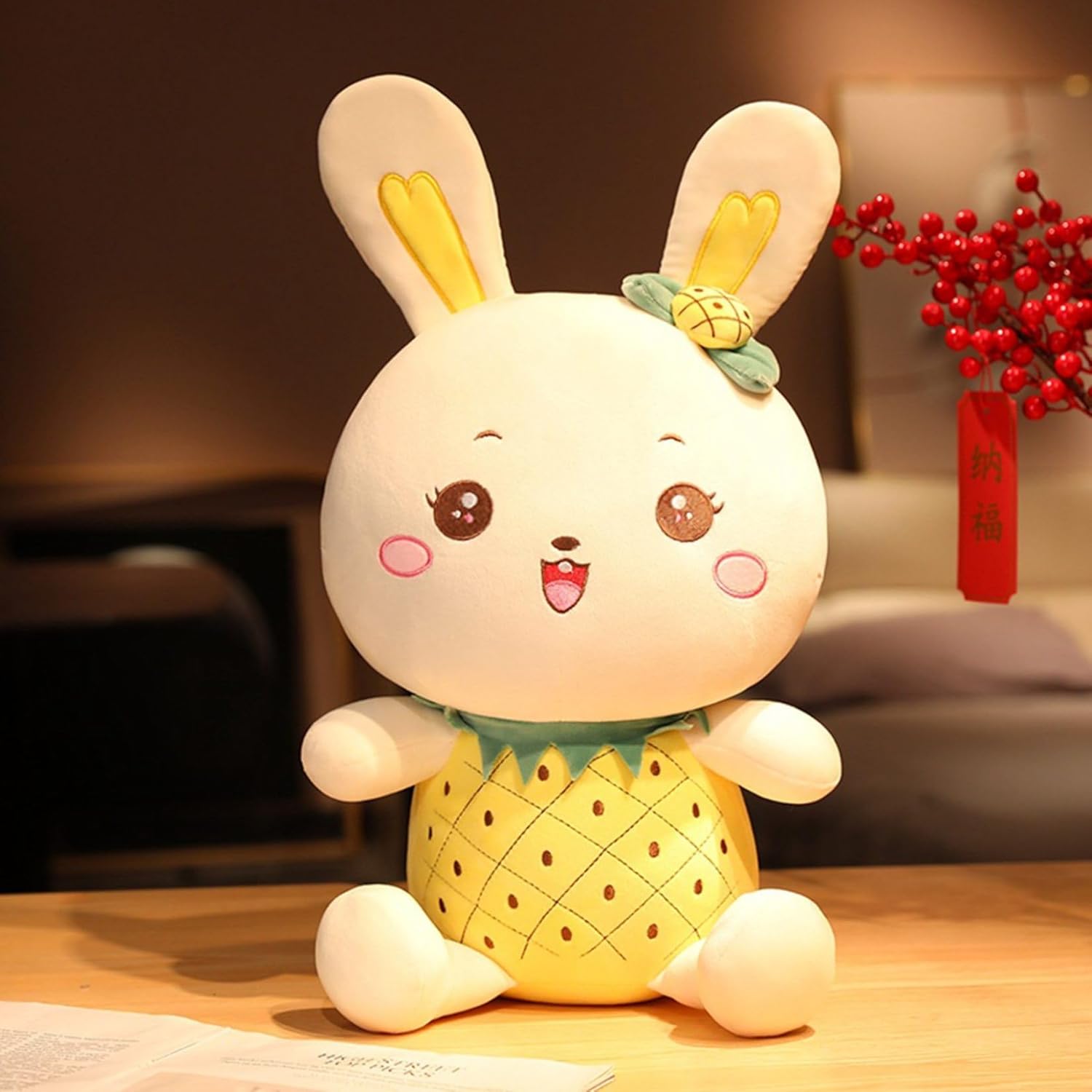 家兎ぬいぐるみ 抱きまくら 果物座布団 好いたらしい 萌え萌え ふわふわ パステル色の 添い寝あやつり人形 癒し 縫いぐるみ 手あそび 気持ちいい 差し上げ物 差し上げ物 長椅子 室内装飾 ねむねむ クリスマス 彼