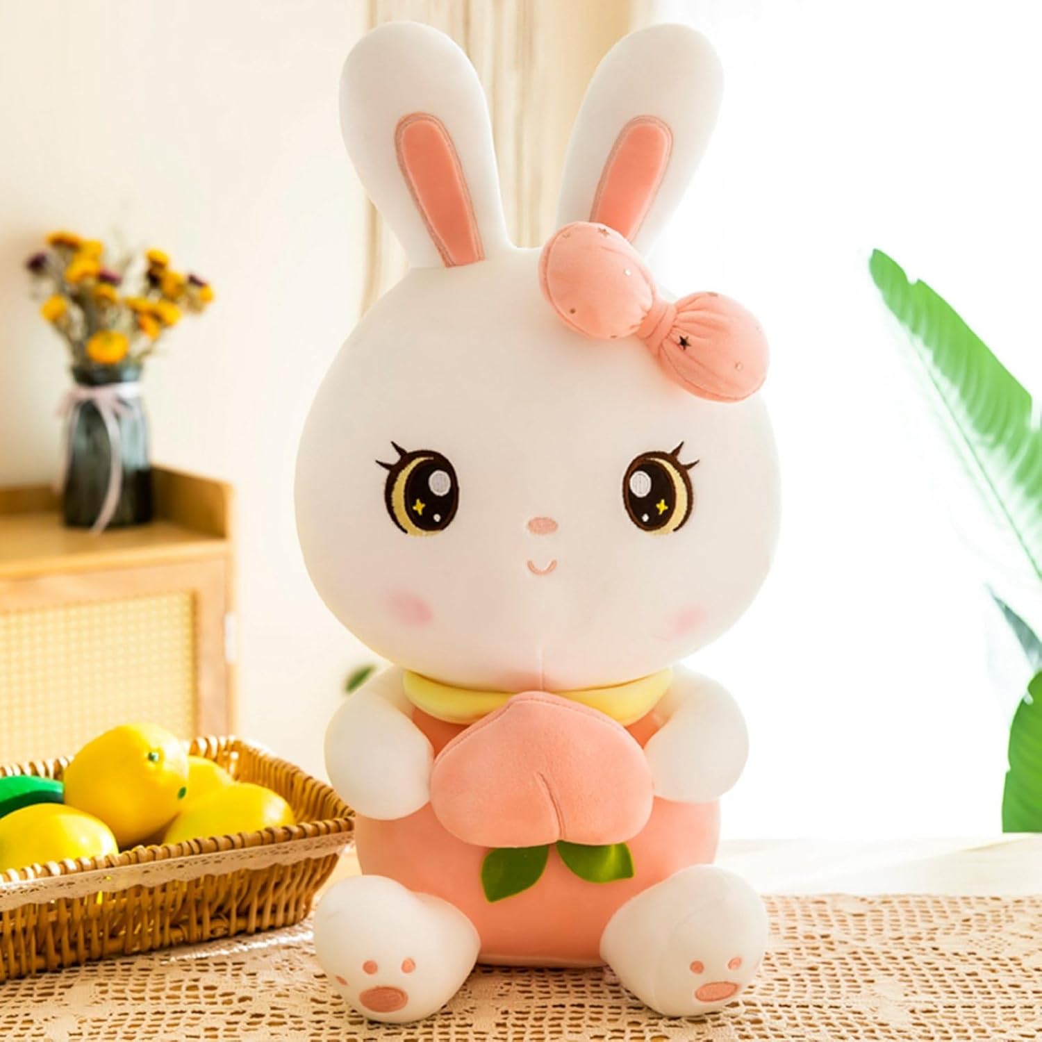 ウサギ ぬいぐるみ かわいい だきまくら おもちゃ 大きいサイズ 萌え萌え ふわふわ 柔らかい ねむねむ 癒し系 ストレス解消 インテリア ソファ お誕生日プレゼント 女の子 母の日 ピンク 80cm｜Funny Life 店